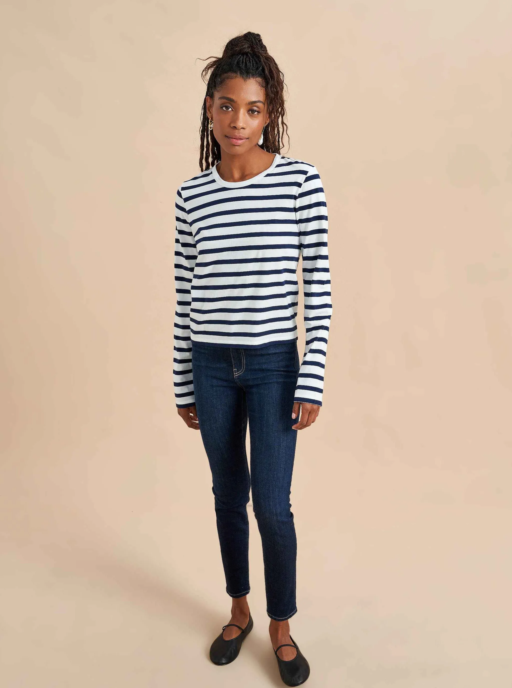 La Ligne Tops*Davie Tee White/Navy