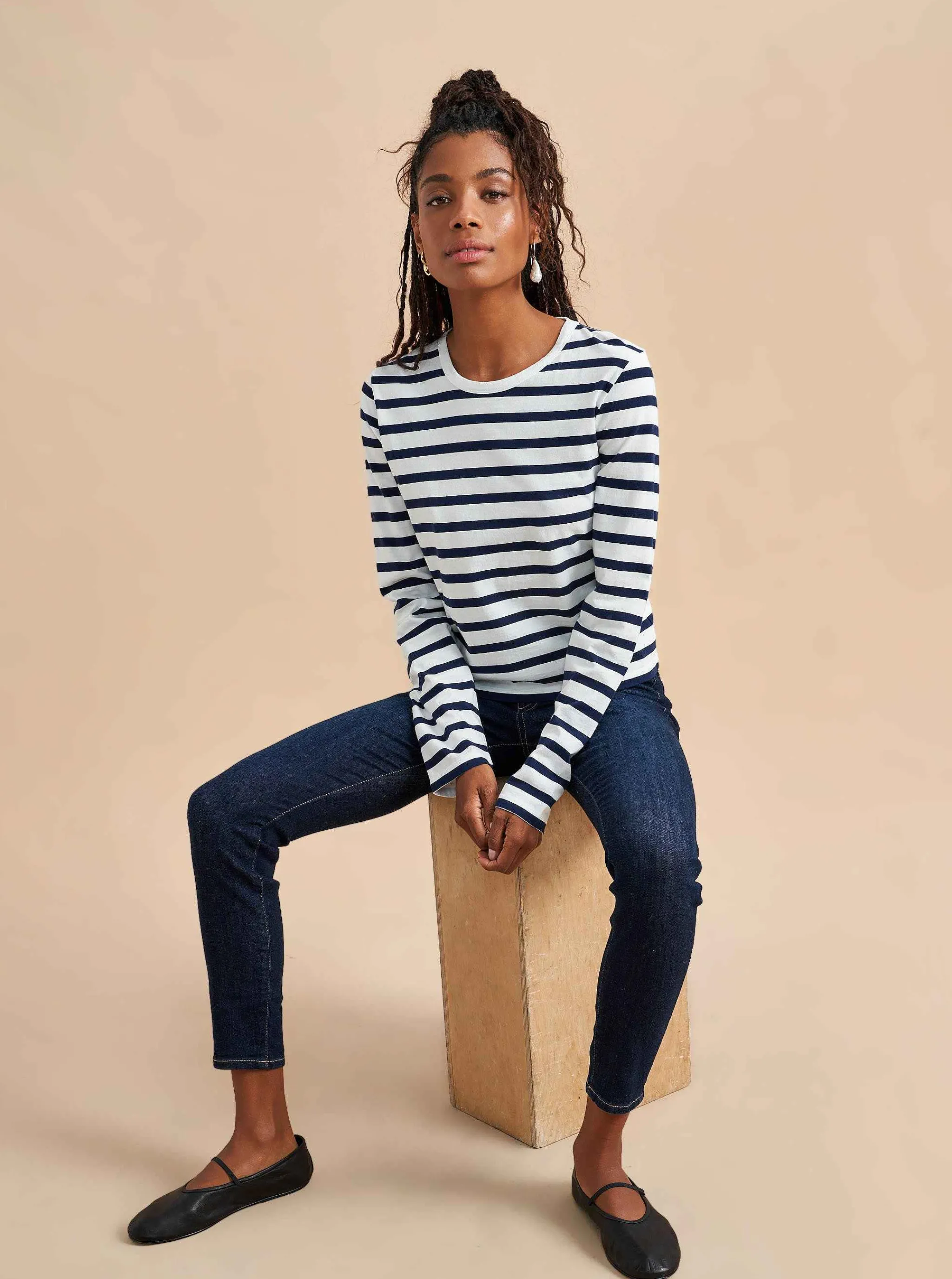 La Ligne Tops*Davie Tee White/Navy