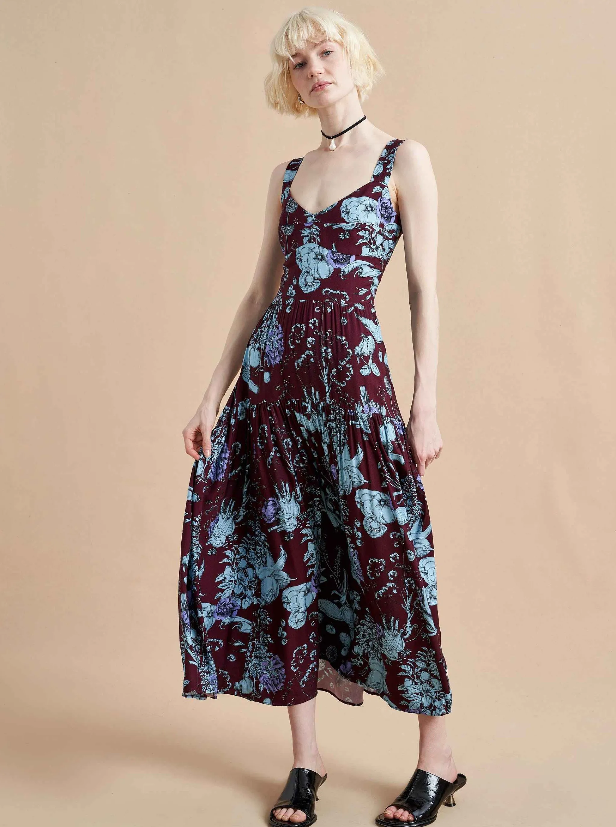La Ligne Maxi Dresses*Laura Lee Dress Burgundy Toile