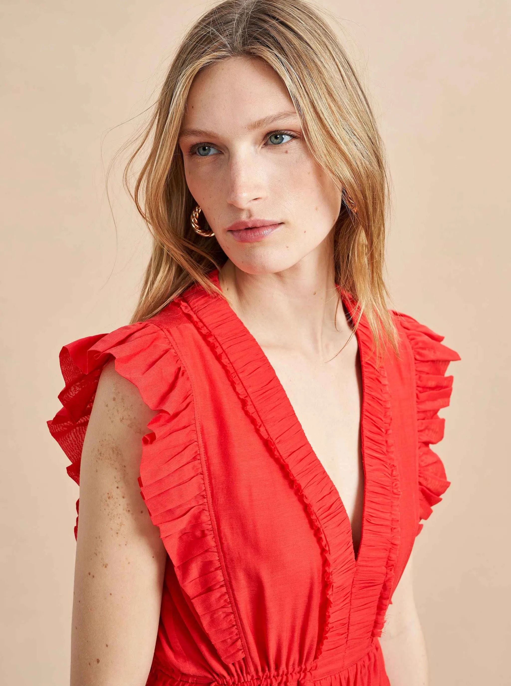 La Ligne Midi Dresses*Marta Dress Deep Coral