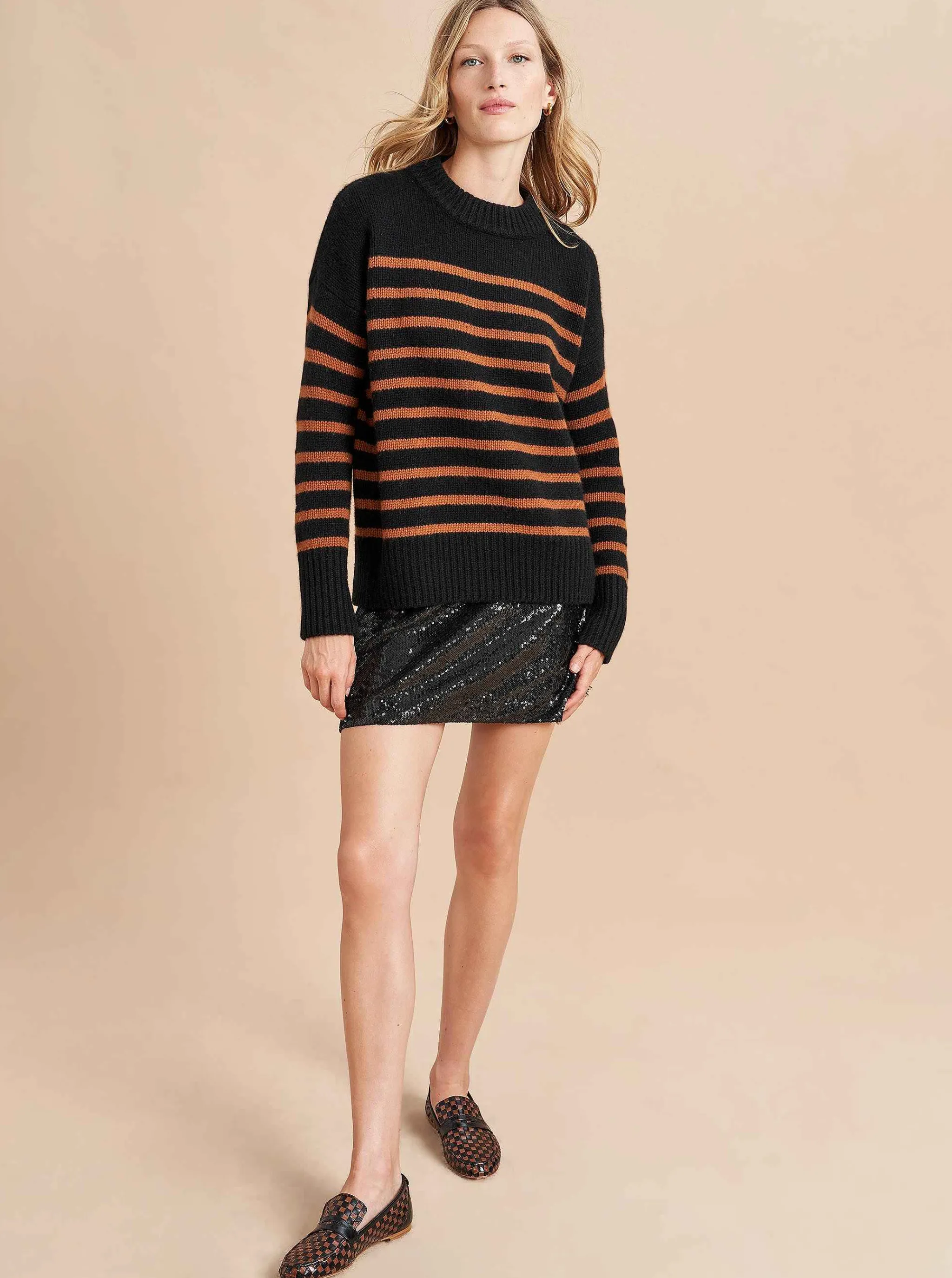 La Ligne Sweaters*Marin Sweater Black/Cognac