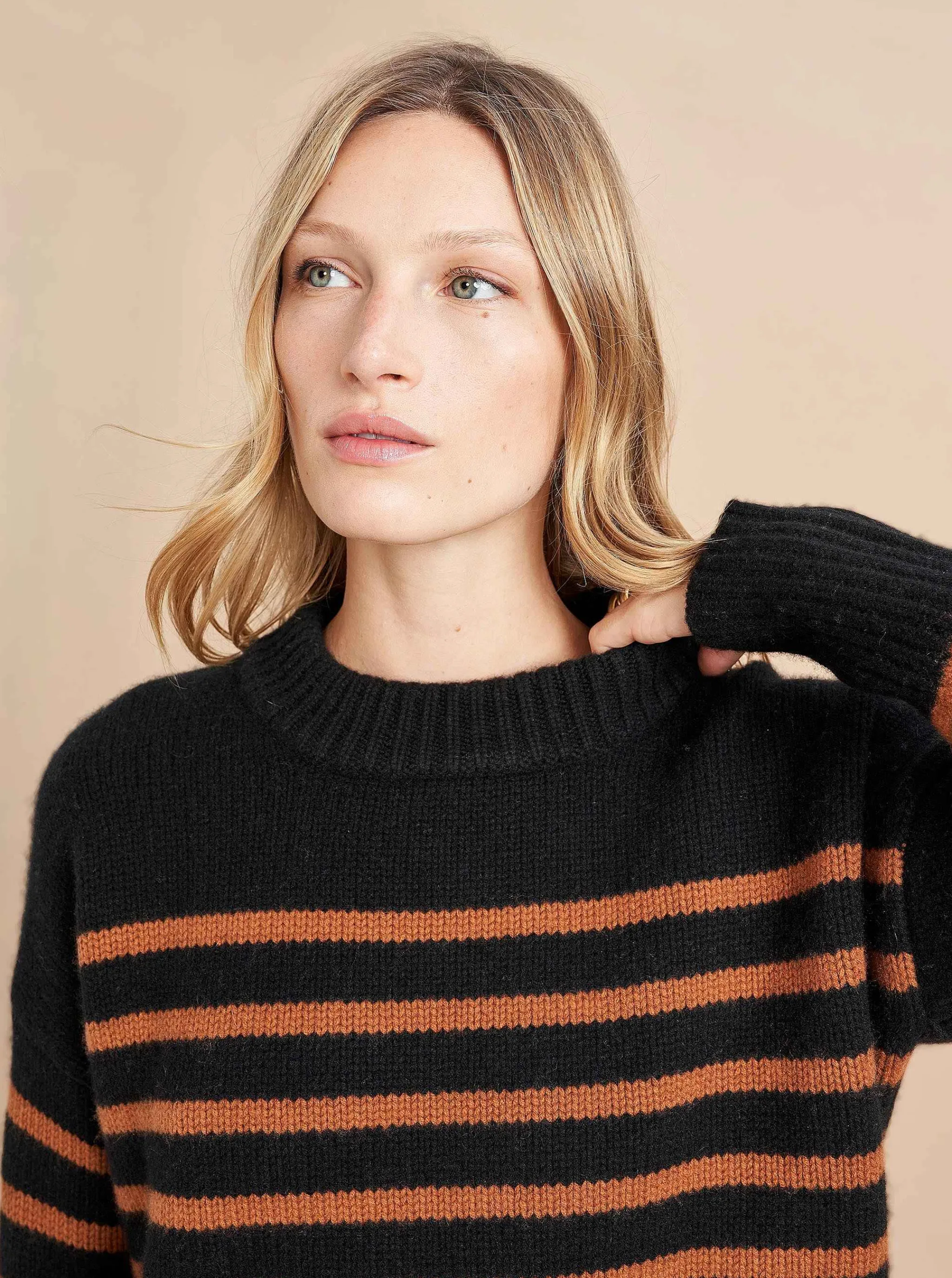 La Ligne Sweaters*Marin Sweater Black/Cognac
