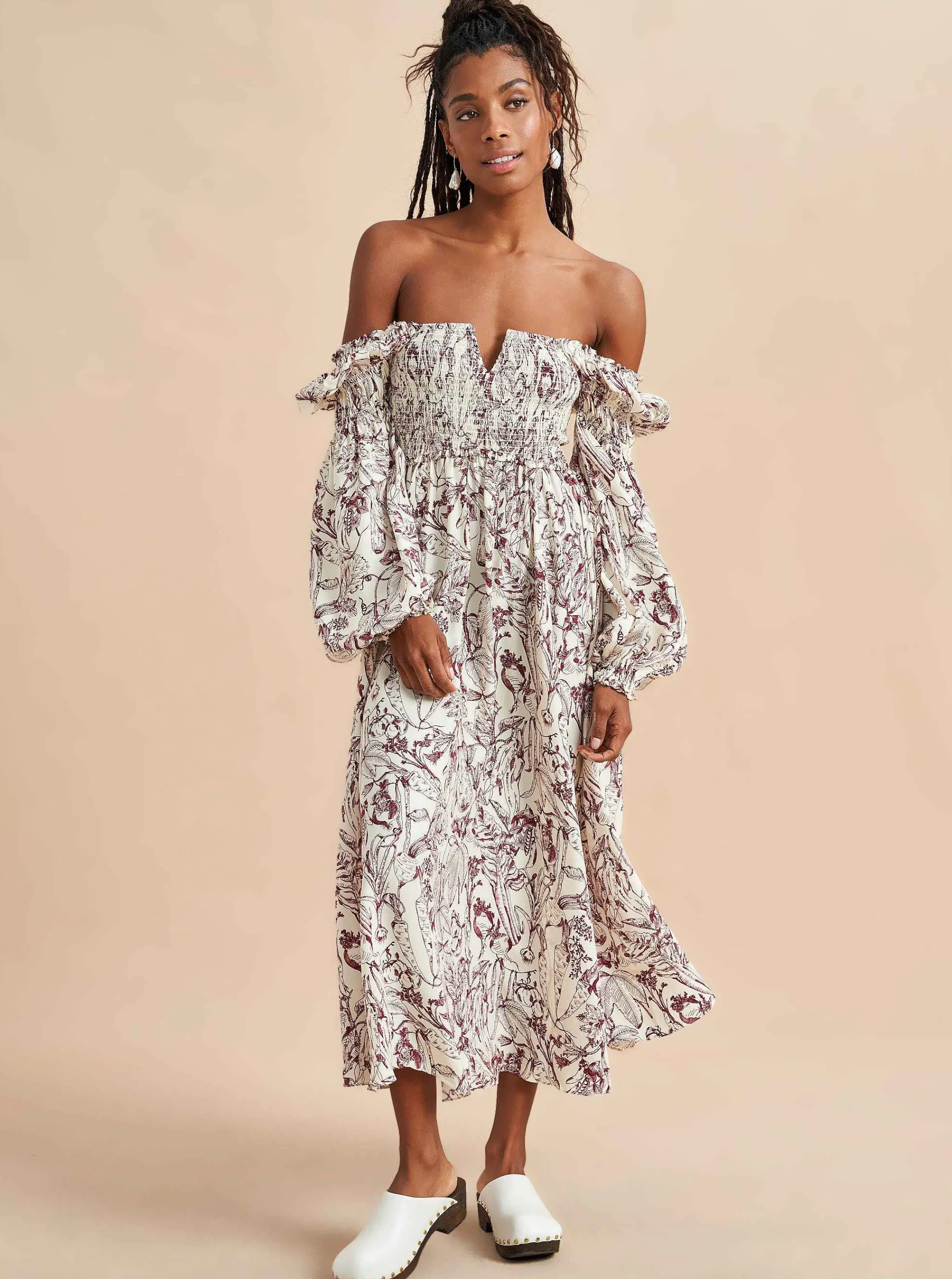 La Ligne Midi Dresses*Bettina Dress Burgundy Toile