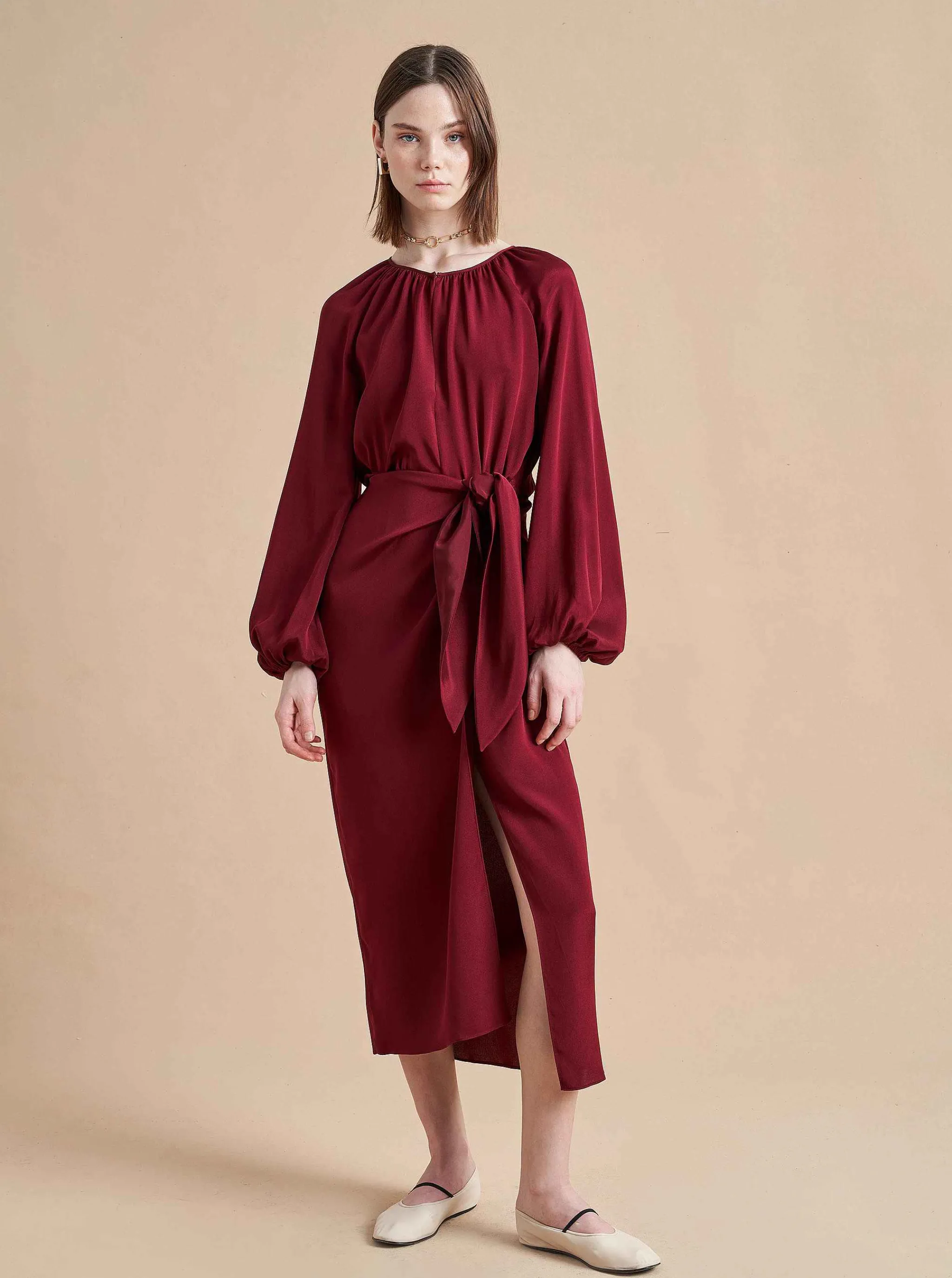 La Ligne Midi Dresses*Imogen Dress Burgundy