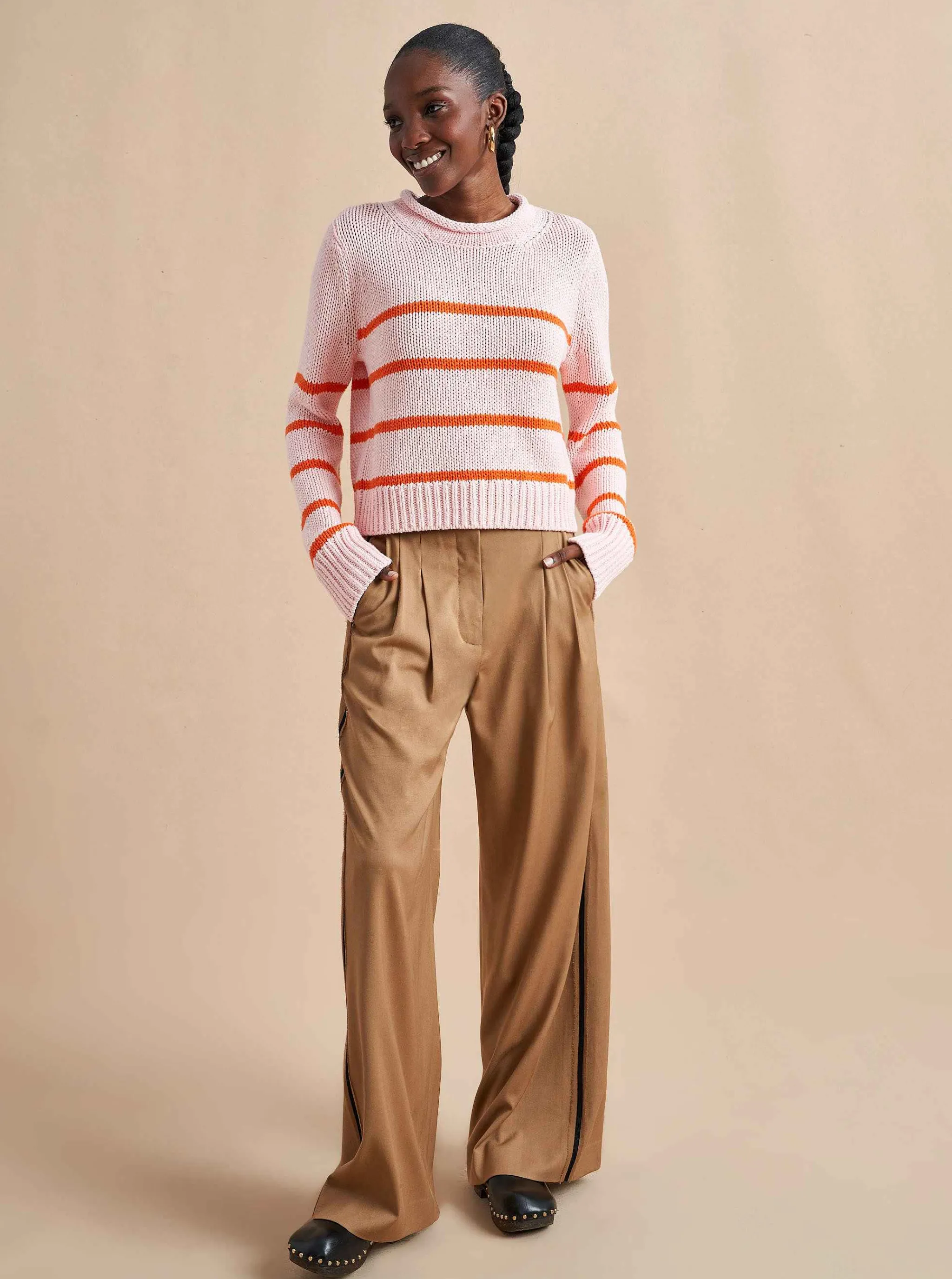 La Ligne Sweaters*Mini Marina Sweater Blush/Tangerine