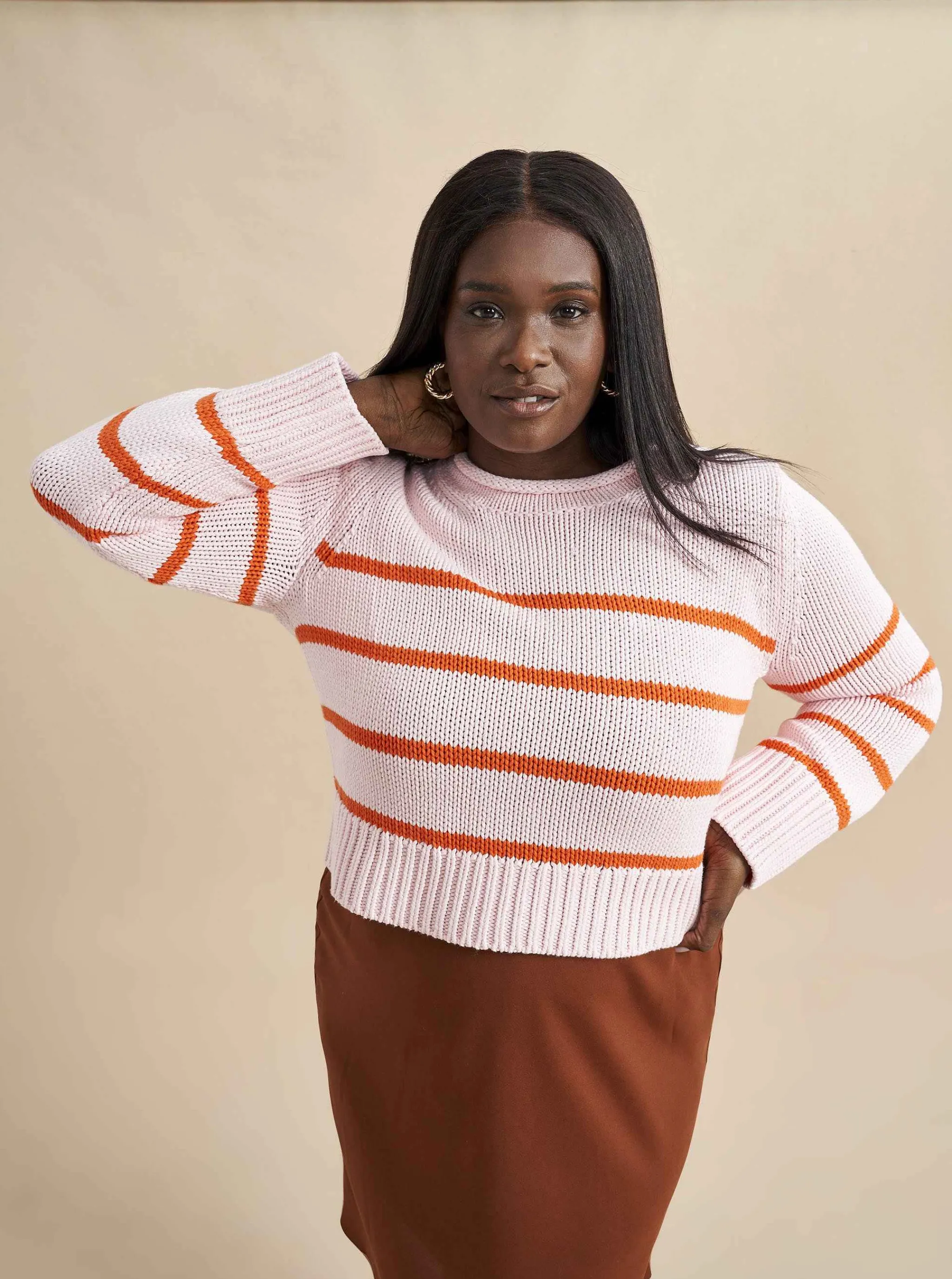 La Ligne Sweaters*Mini Marina Sweater Blush/Tangerine