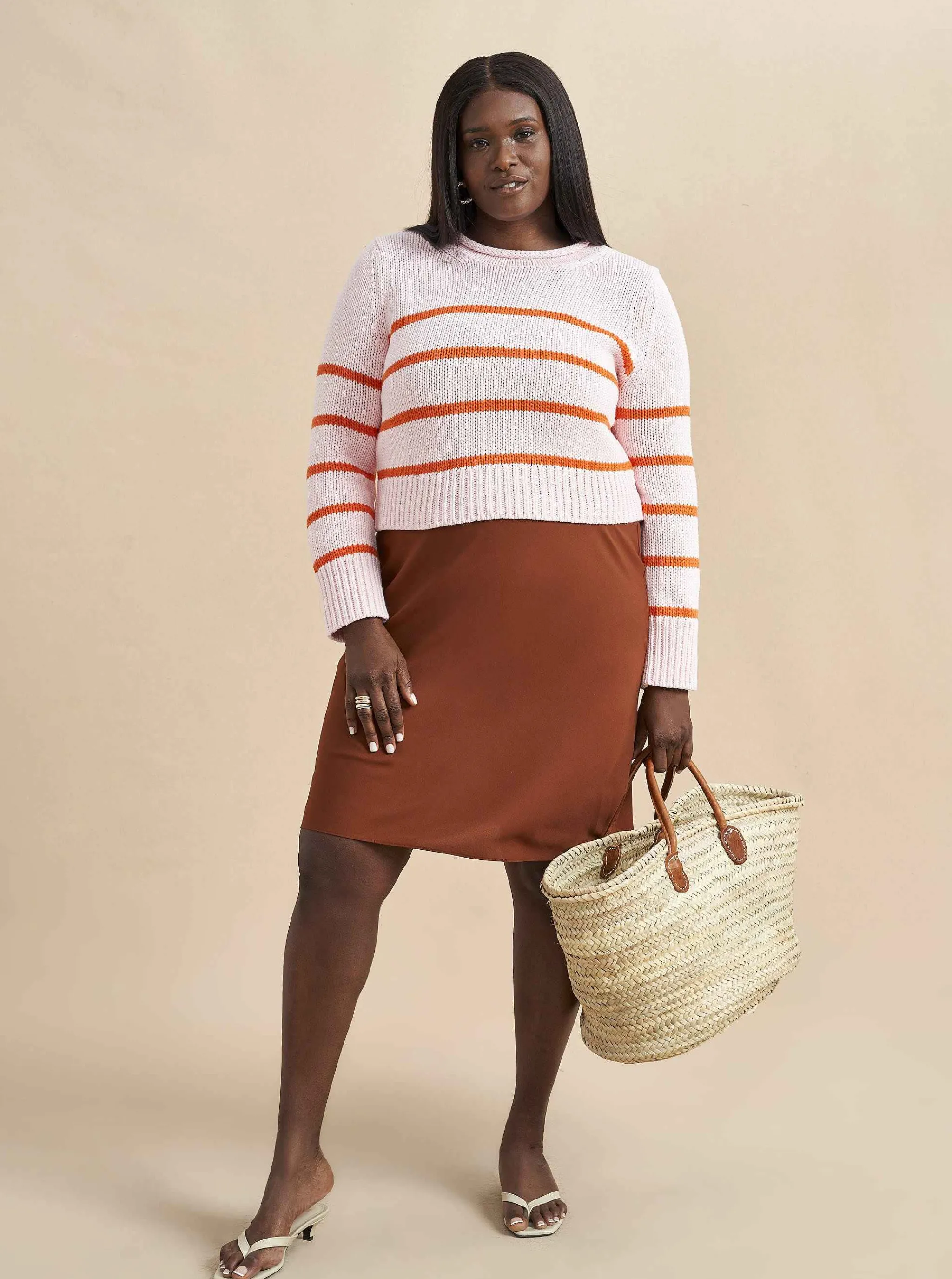 La Ligne Sweaters*Mini Marina Sweater Blush/Tangerine