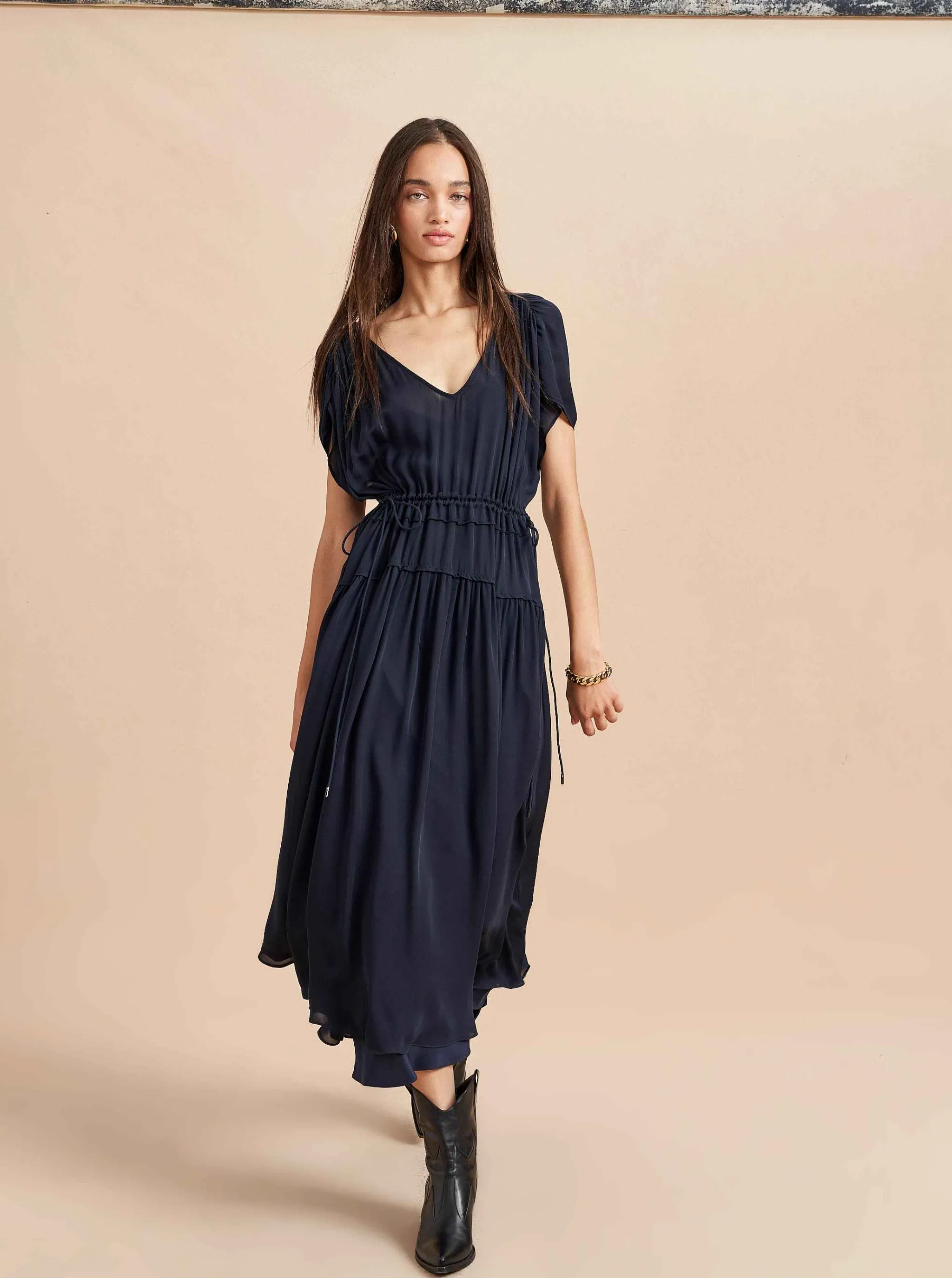 La Ligne Midi Dresses*Natalie Dress Navy