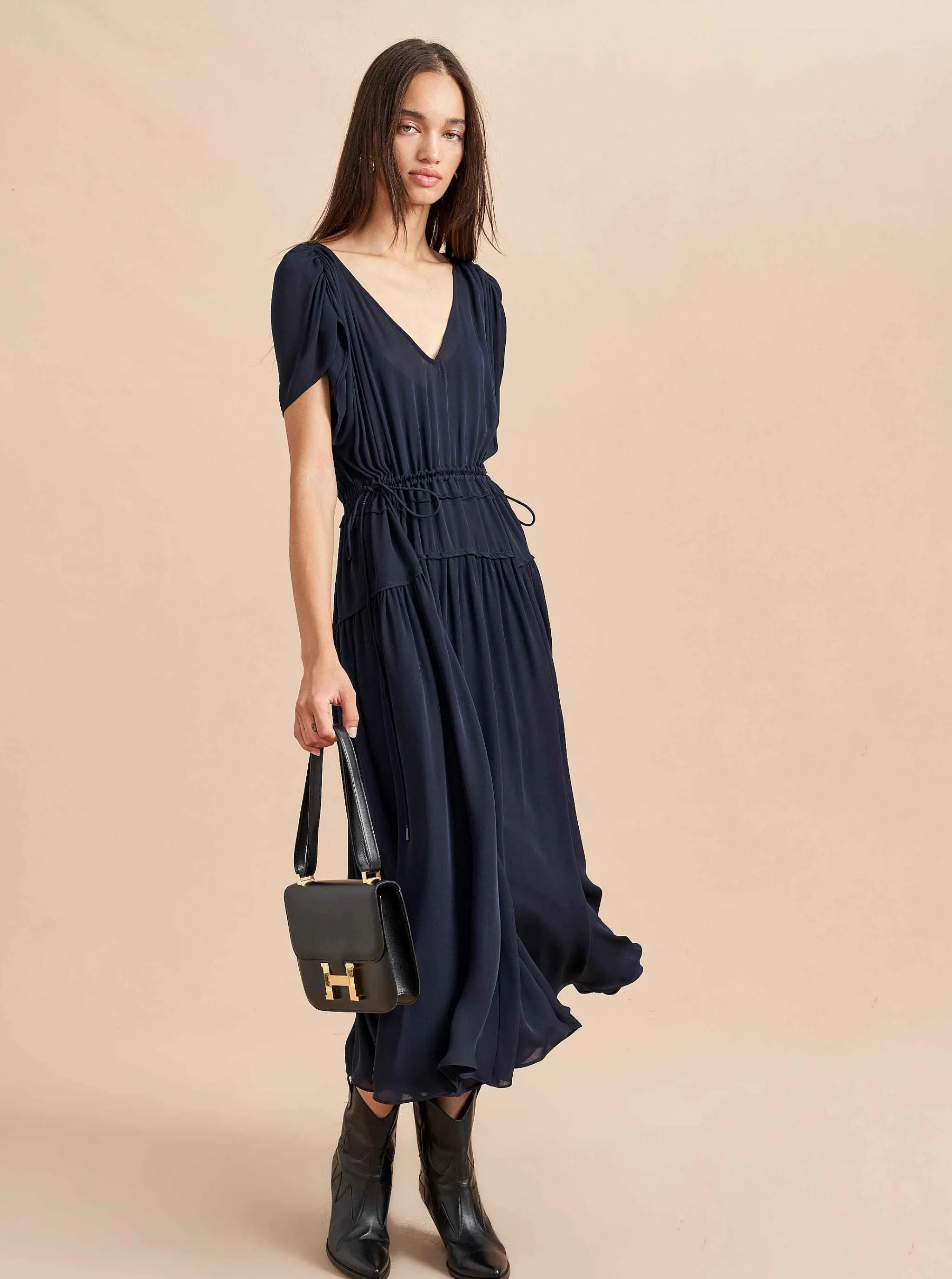 La Ligne Midi Dresses*Natalie Dress Navy