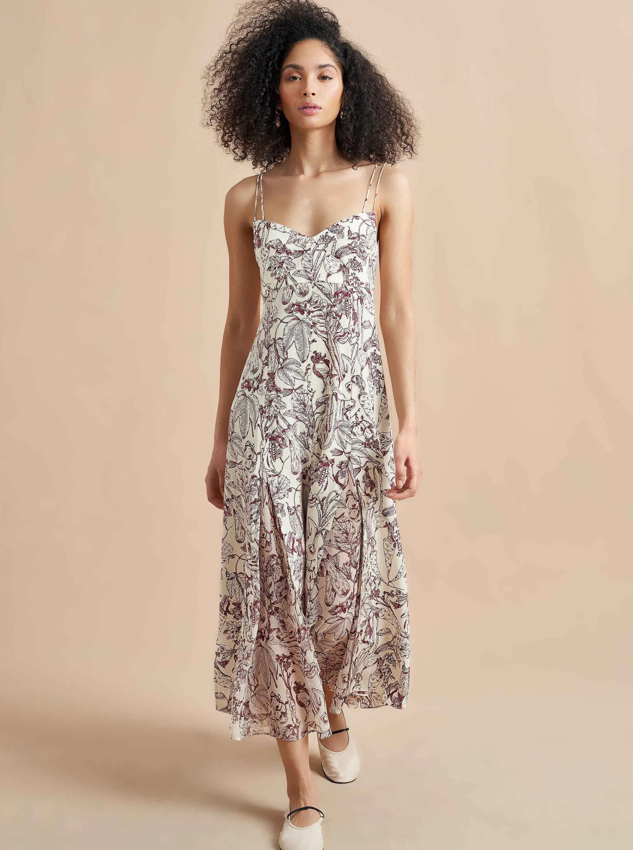 La Ligne Midi Dresses*Luca Dress Burgundy Toile