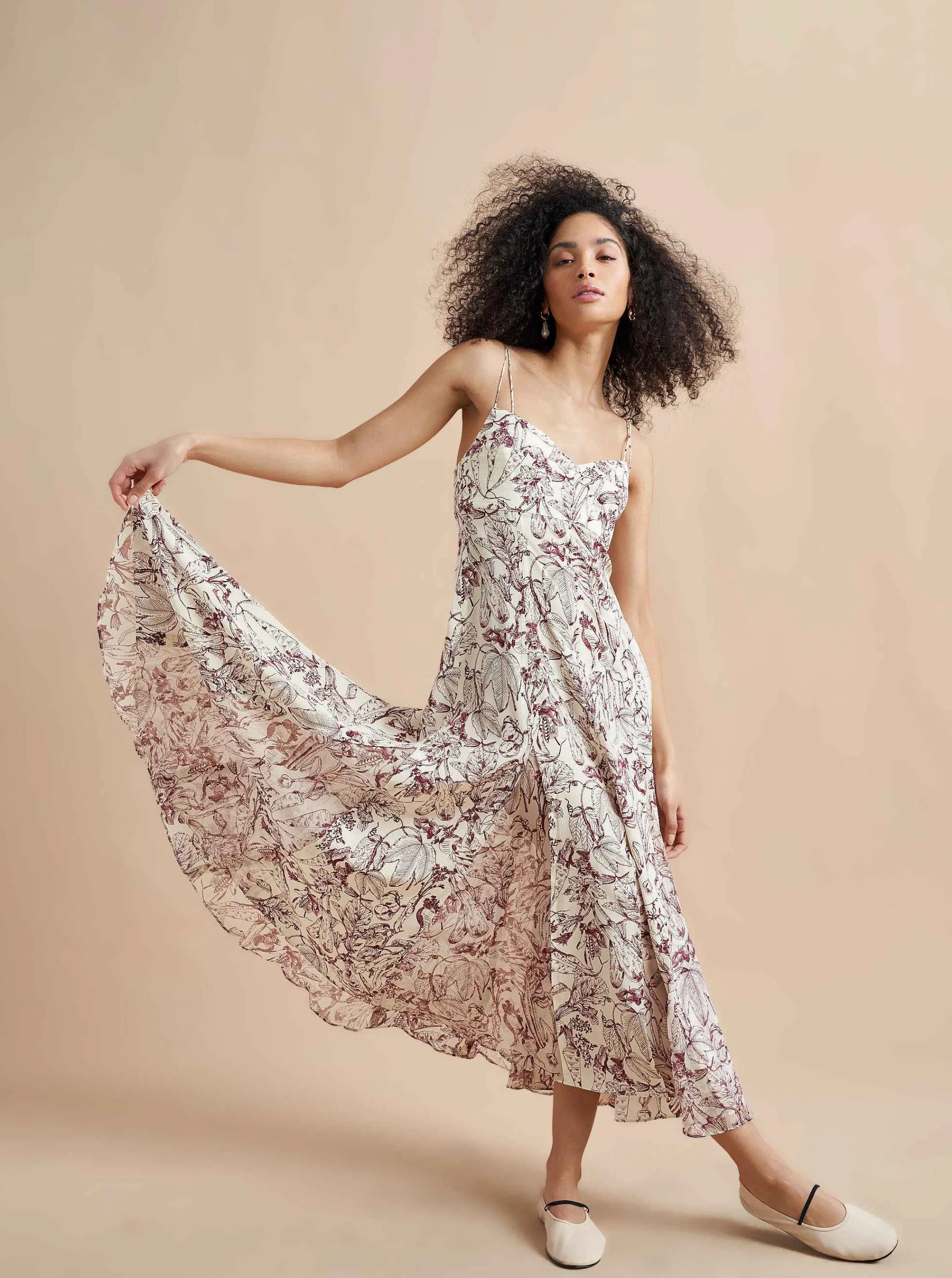 La Ligne Midi Dresses*Luca Dress Burgundy Toile