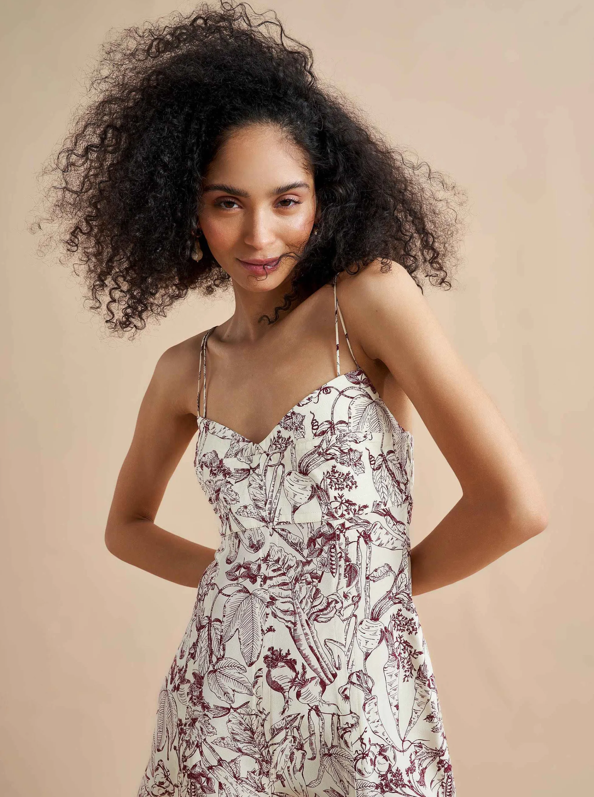 La Ligne Midi Dresses*Luca Dress Burgundy Toile