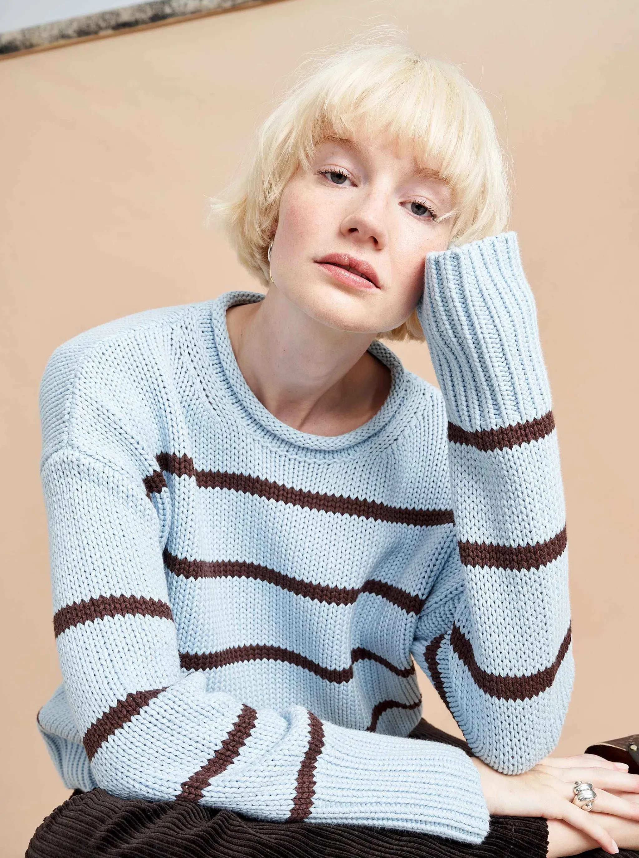 La Ligne Sweaters*Marina Sweater Sky/Chocolate
