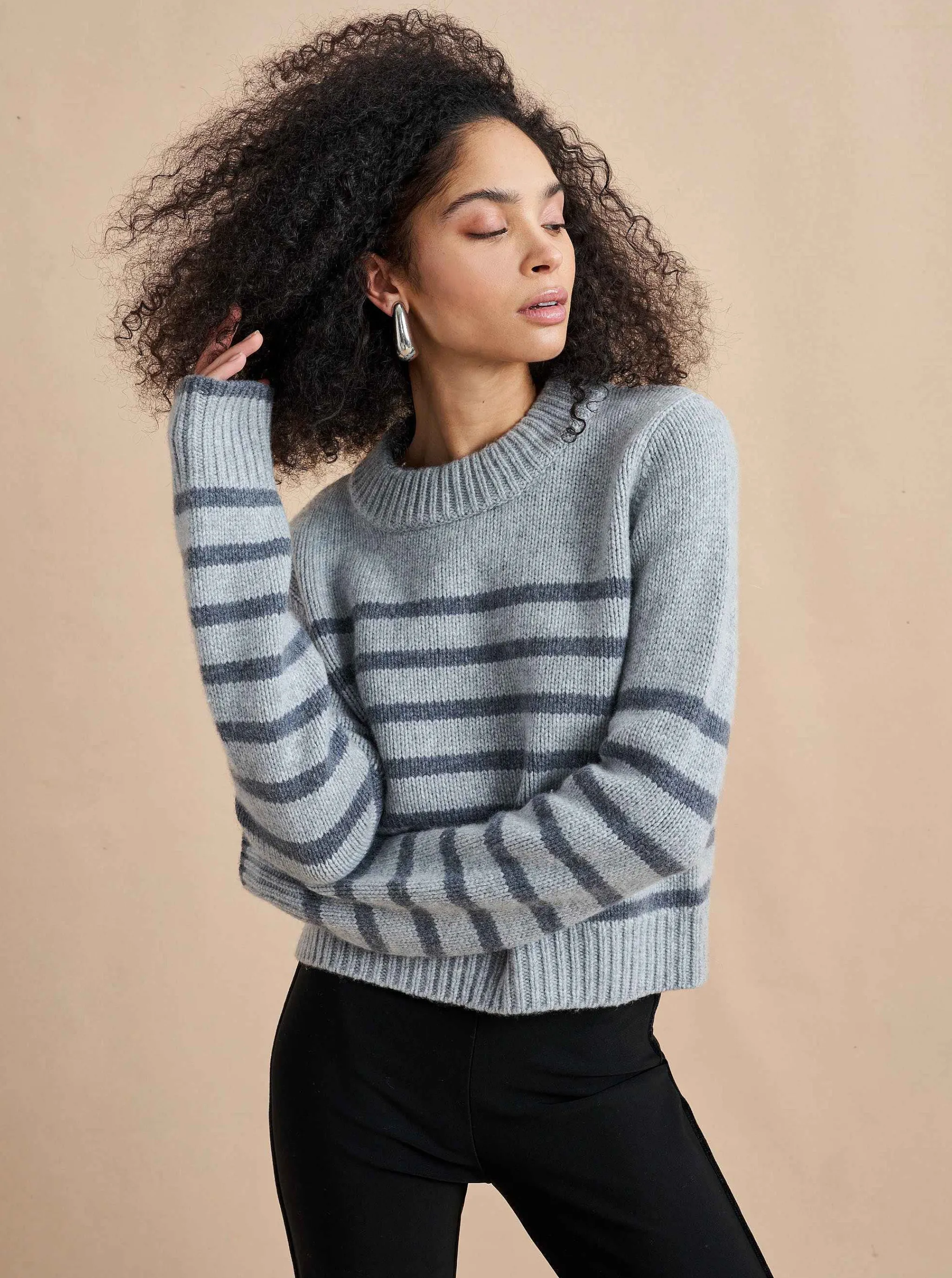 La Ligne Sweaters*Mini Marin Sweater Grey/Dark Grey