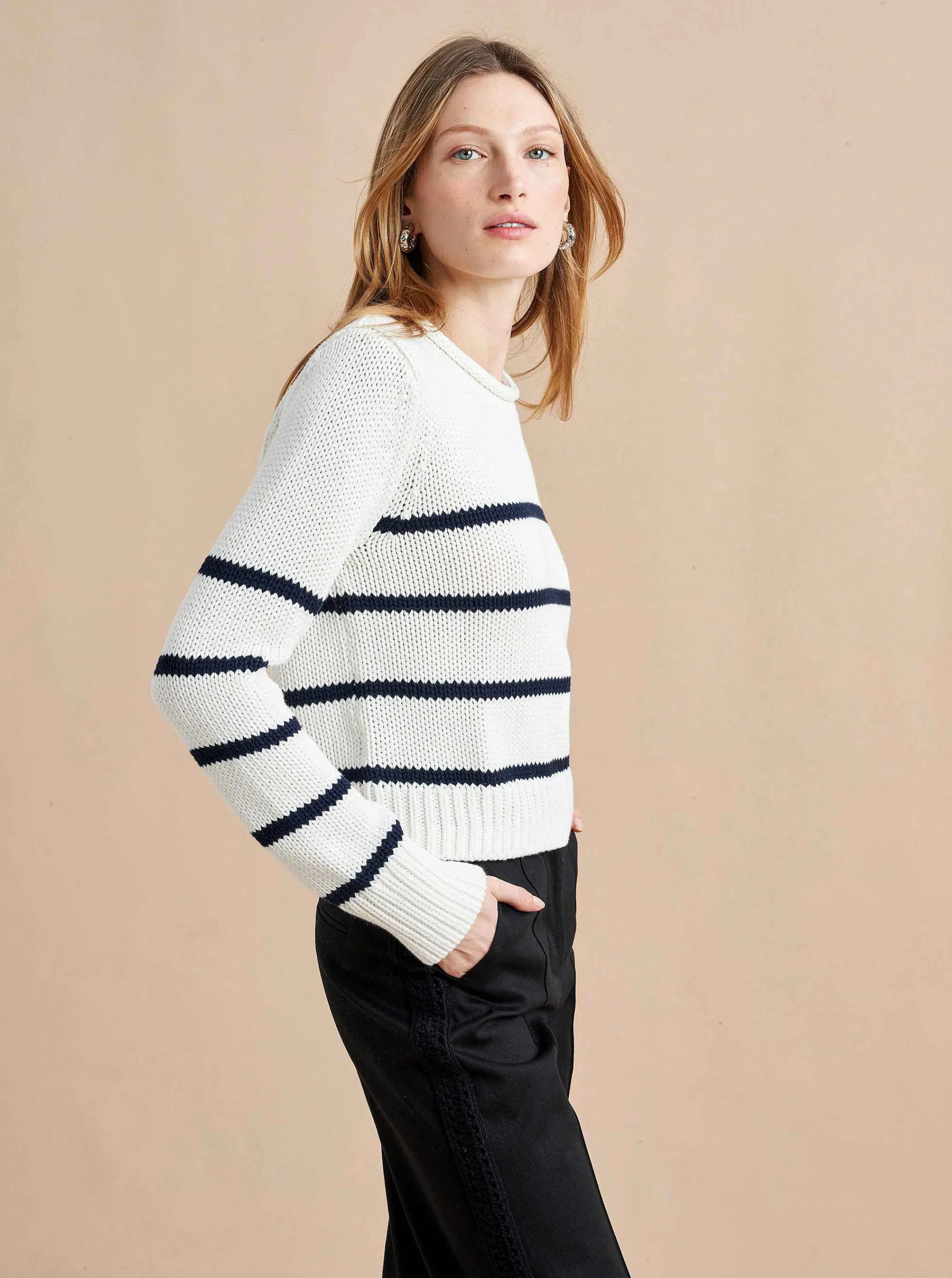 La Ligne Sweaters*Mini Marina Sweater Ivory/Navy