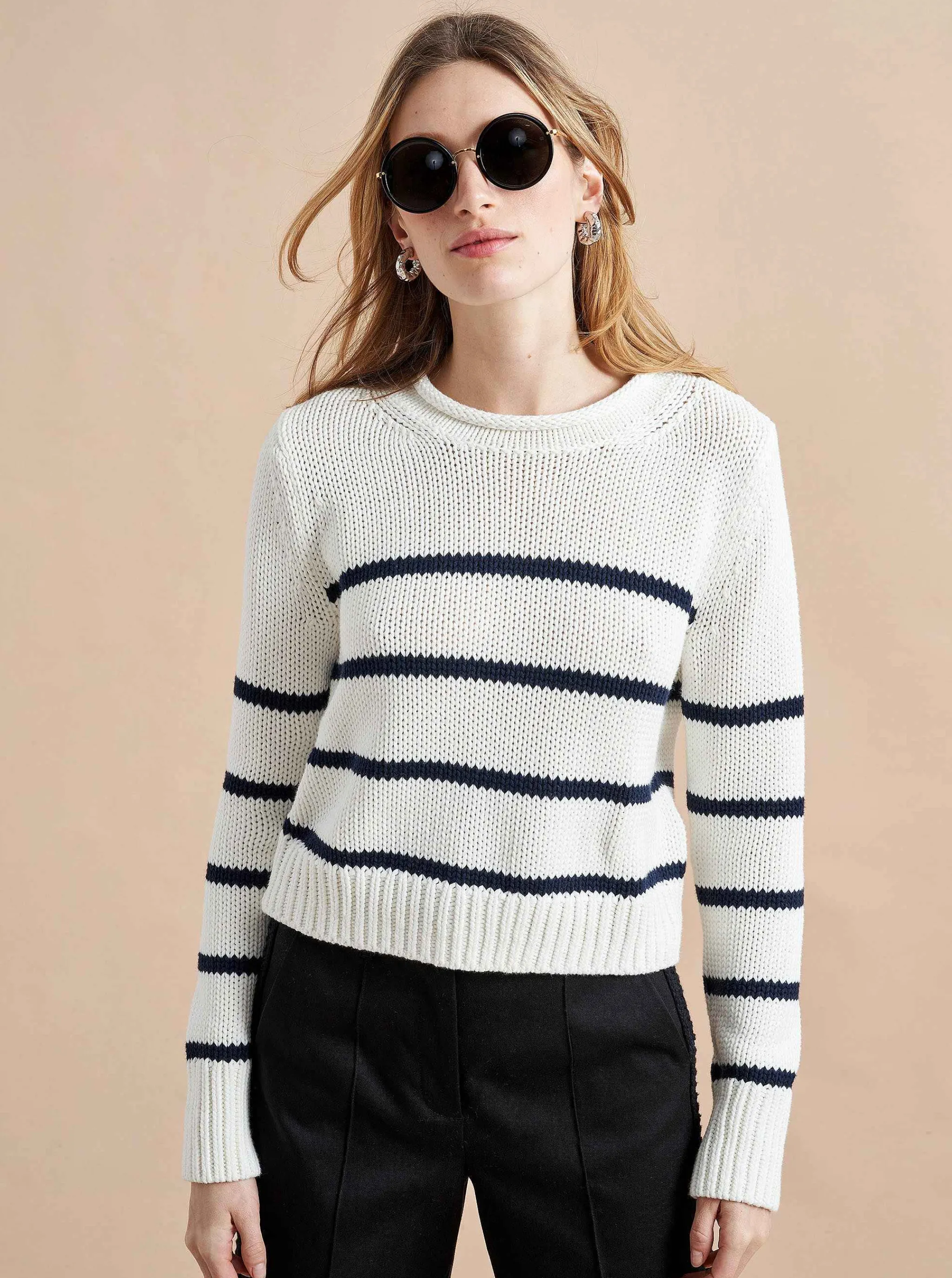 La Ligne Sweaters*Mini Marina Sweater Ivory/Navy