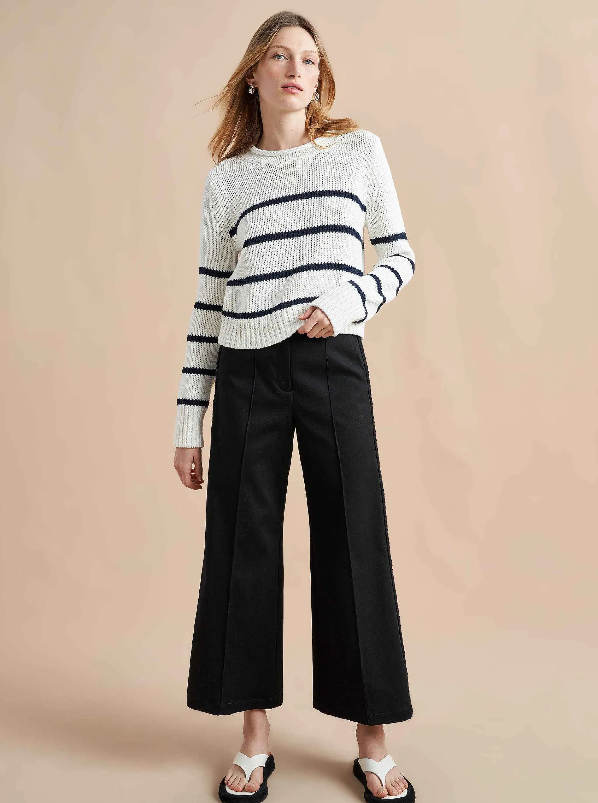 La Ligne Sweaters*Mini Marina Sweater Ivory/Navy