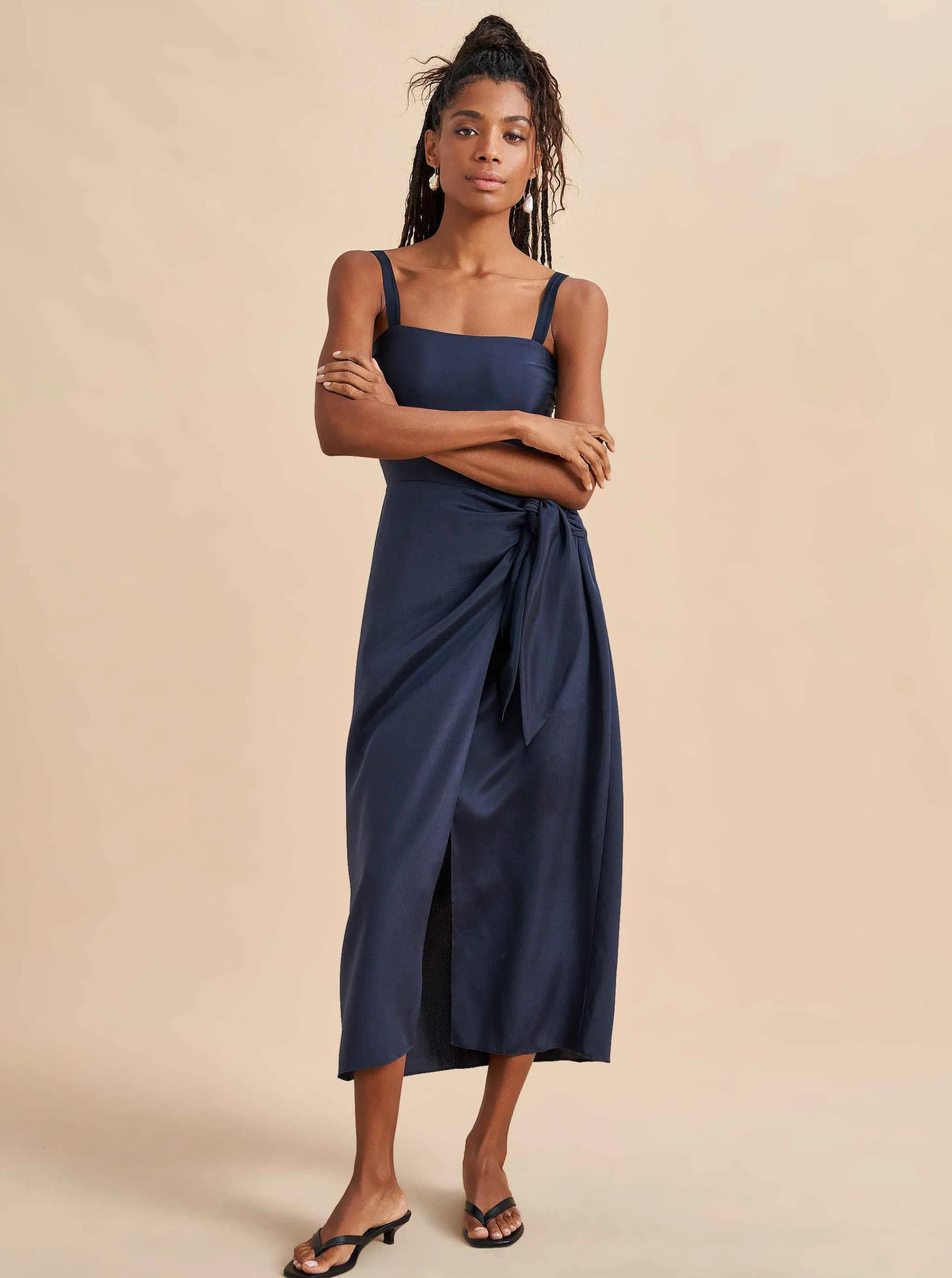 La Ligne Midi Dresses*Mia Dress Navy