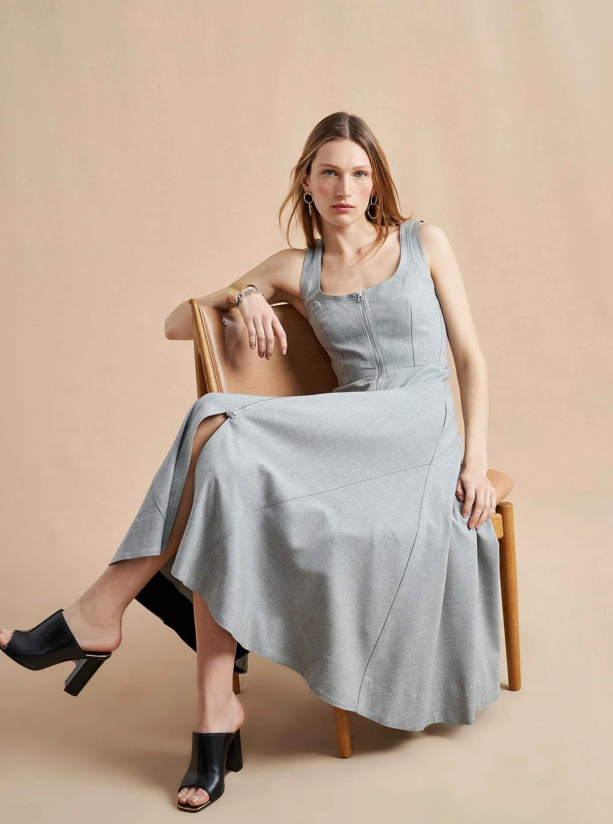 La Ligne Midi Dresses*Selby Dress Grey