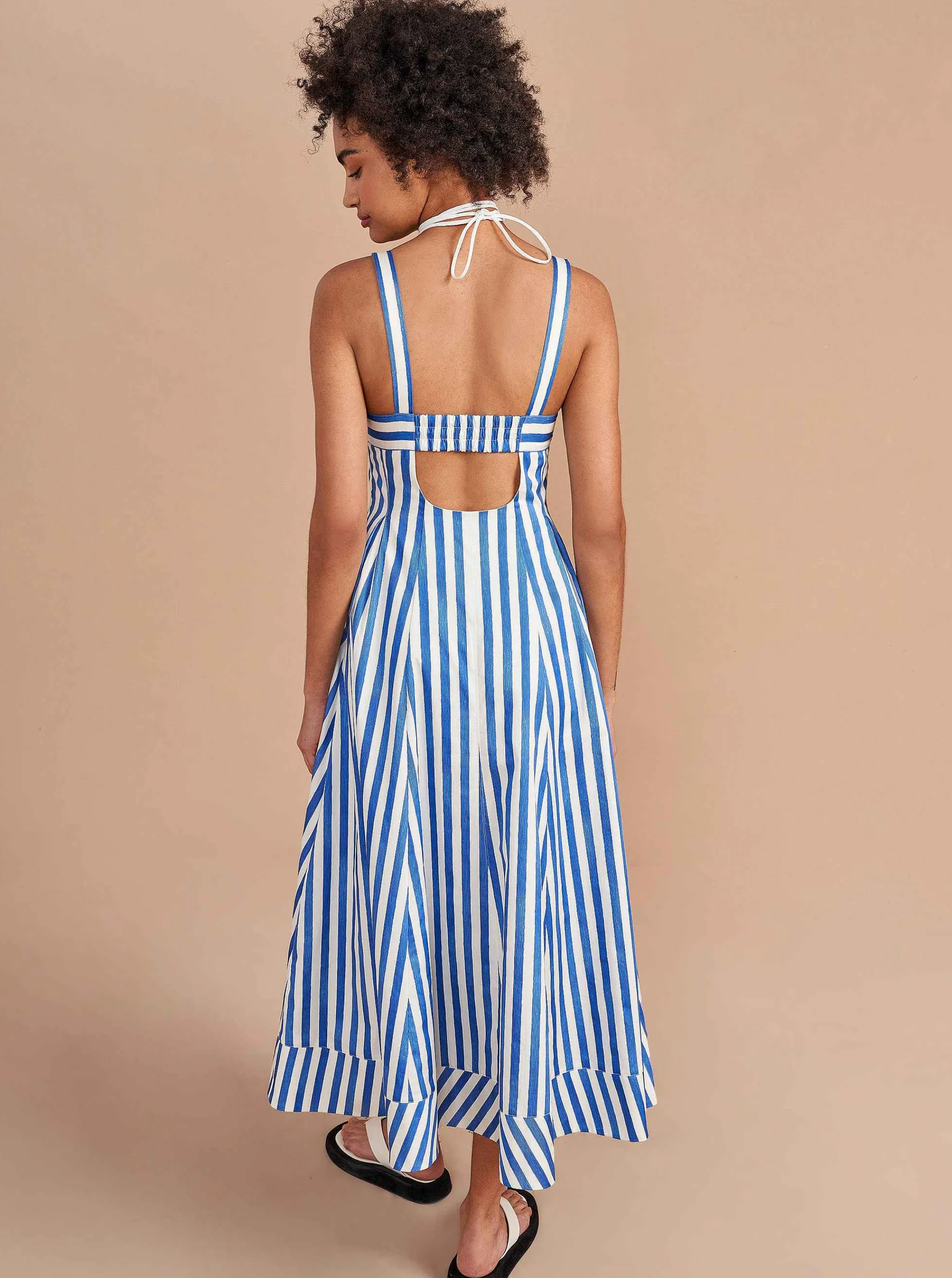 La Ligne Midi Dresses*Madeleine Dress Blue/Stripe