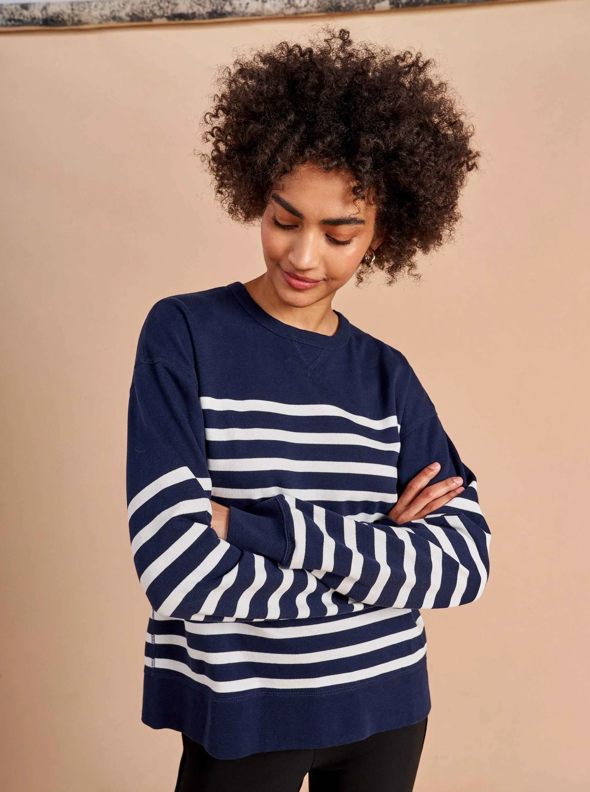 La Ligne Sweatshirts & Hoodies*James Sweatshirt Navy/Ivory