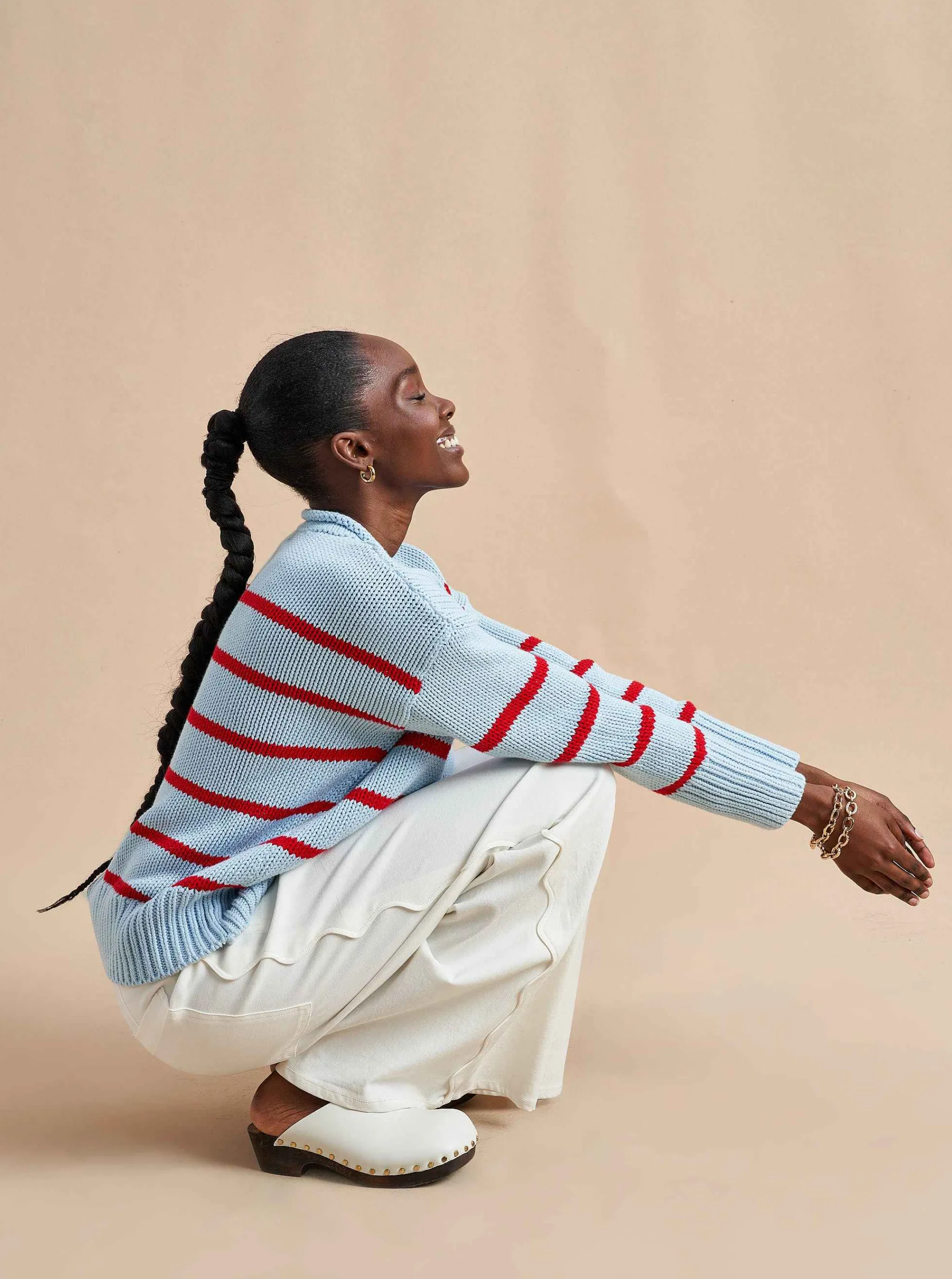 La Ligne Sweaters*Marina Sweater Periwinkle/Poppy