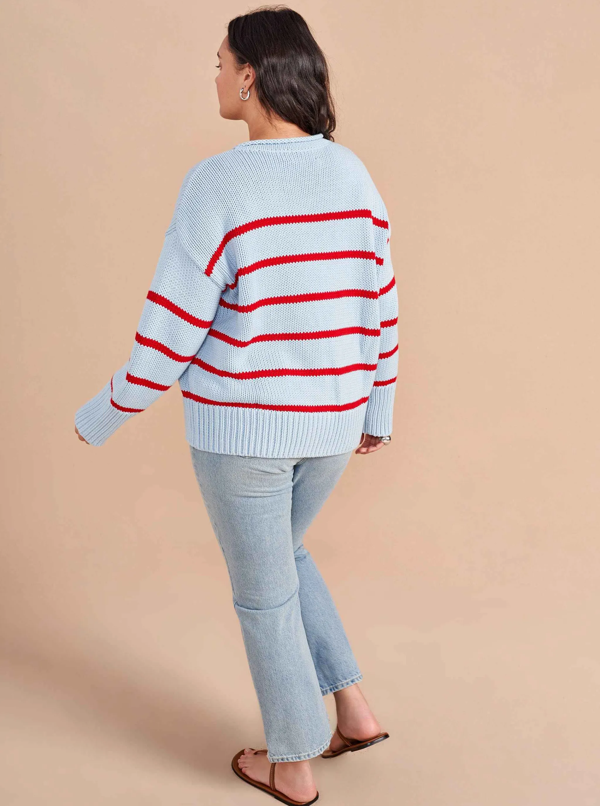 La Ligne Sweaters*Marina Sweater Periwinkle/Poppy