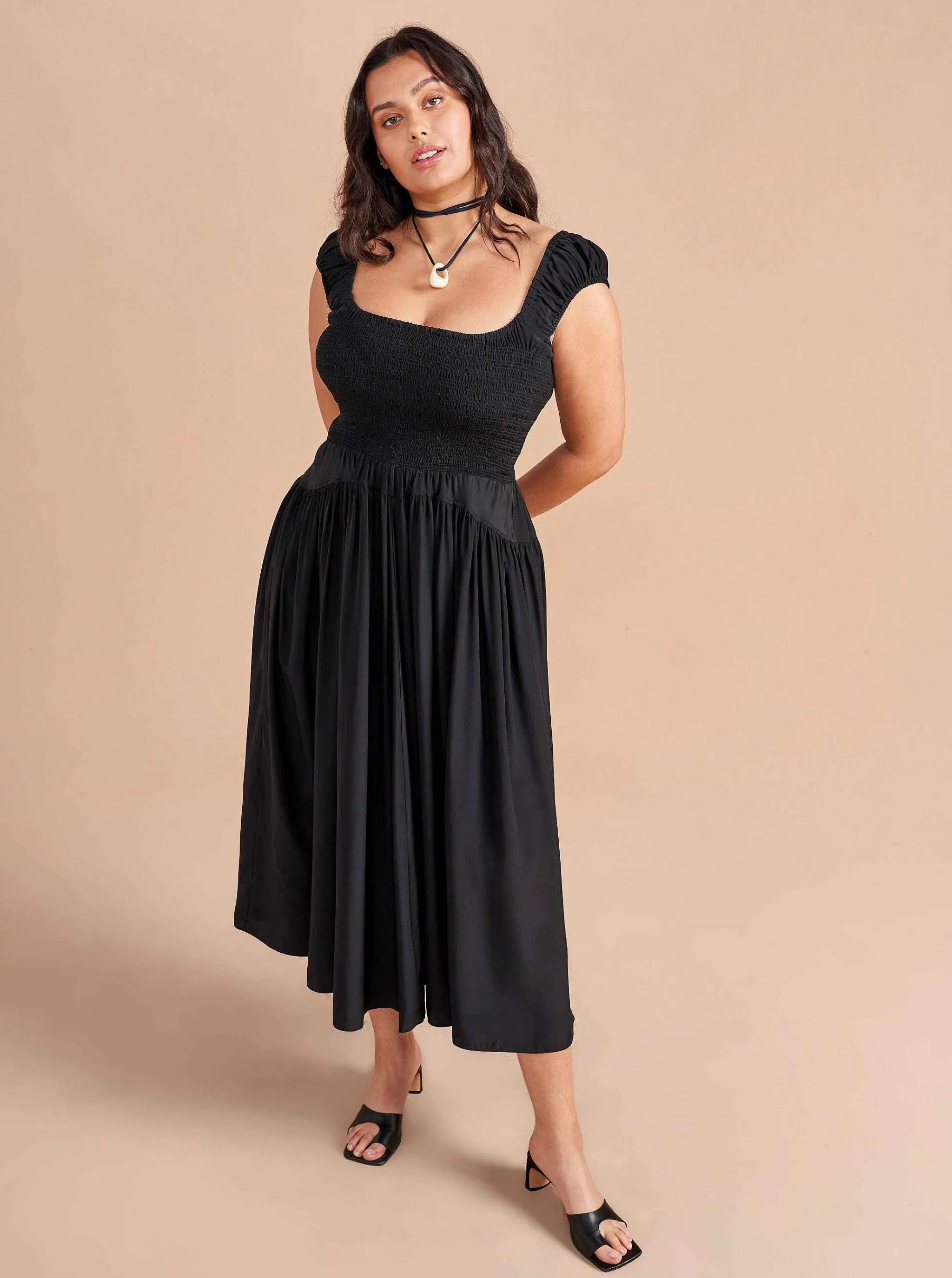 La Ligne Midi Dresses*Silk Vivian Dress Black