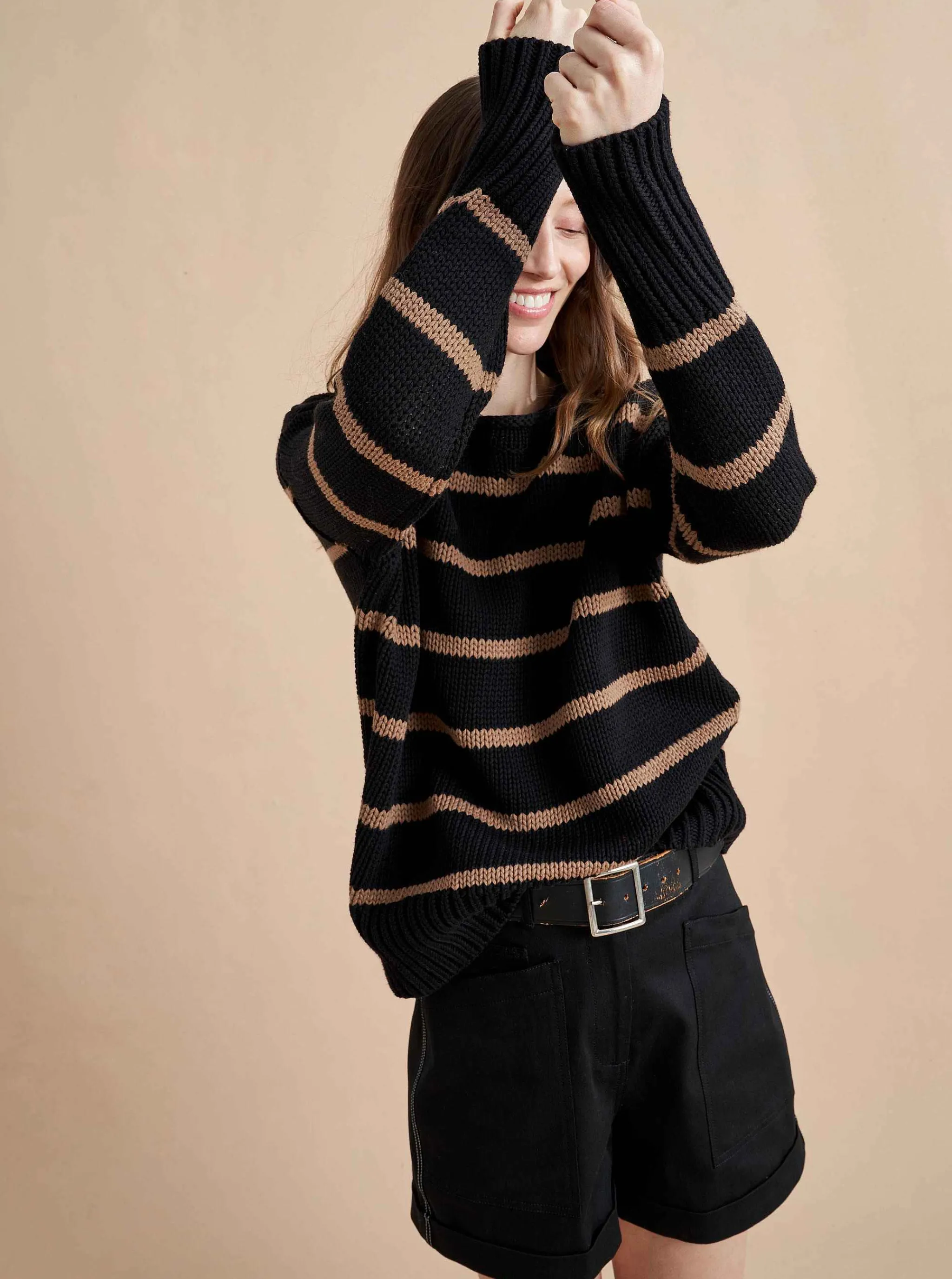 La Ligne Sweaters*Marina Sweater Black/Tan