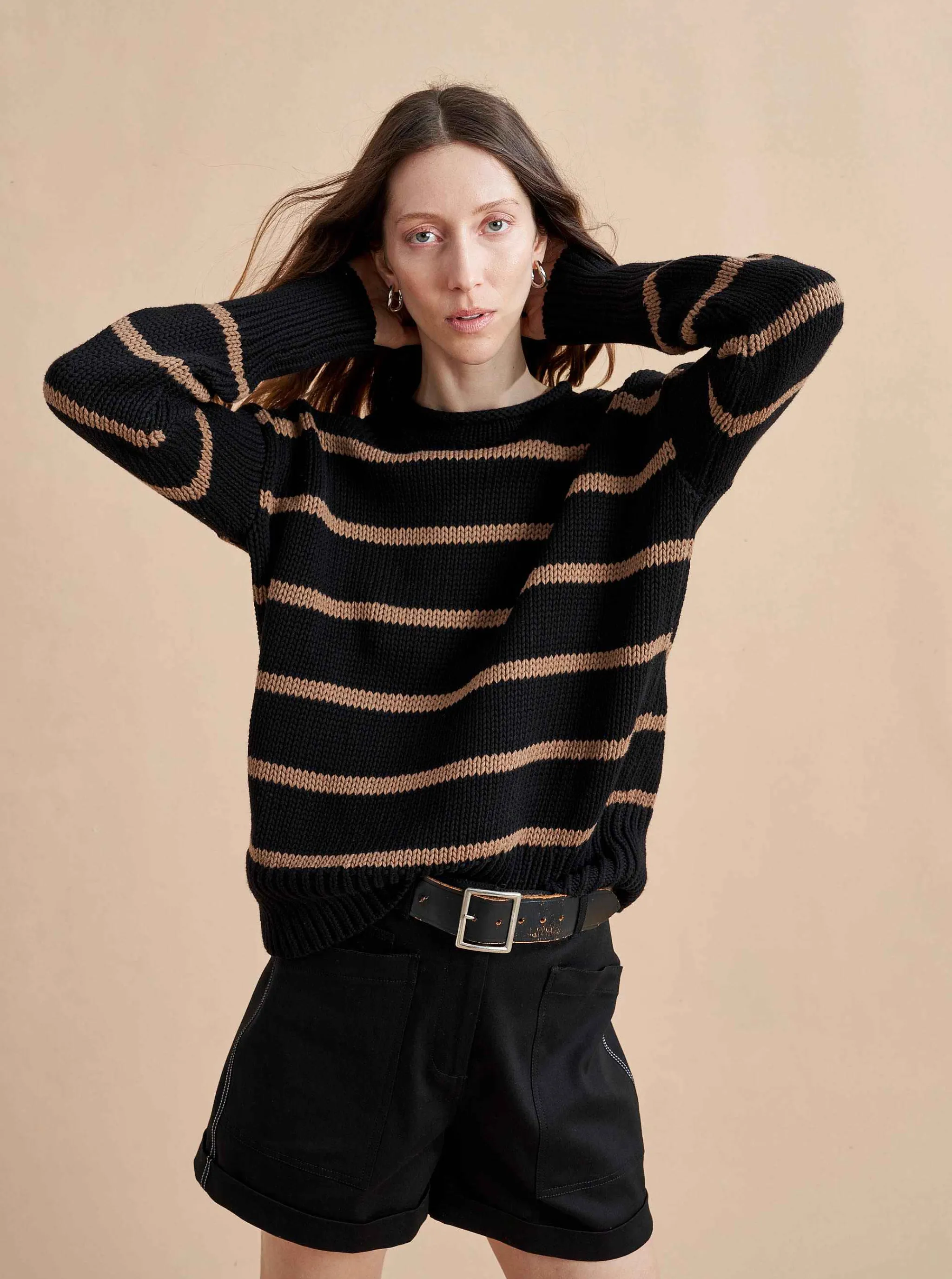 La Ligne Sweaters*Marina Sweater Black/Tan