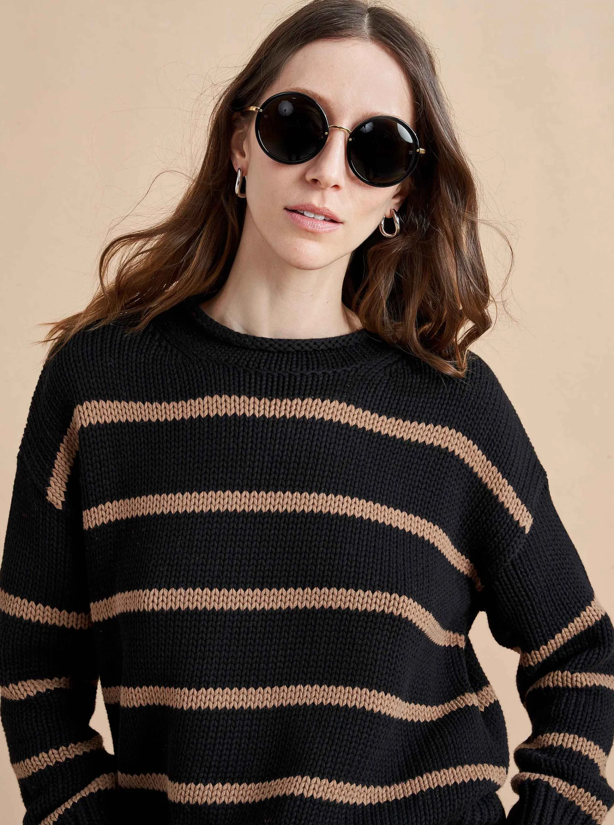 La Ligne Sweaters*Marina Sweater Black/Tan