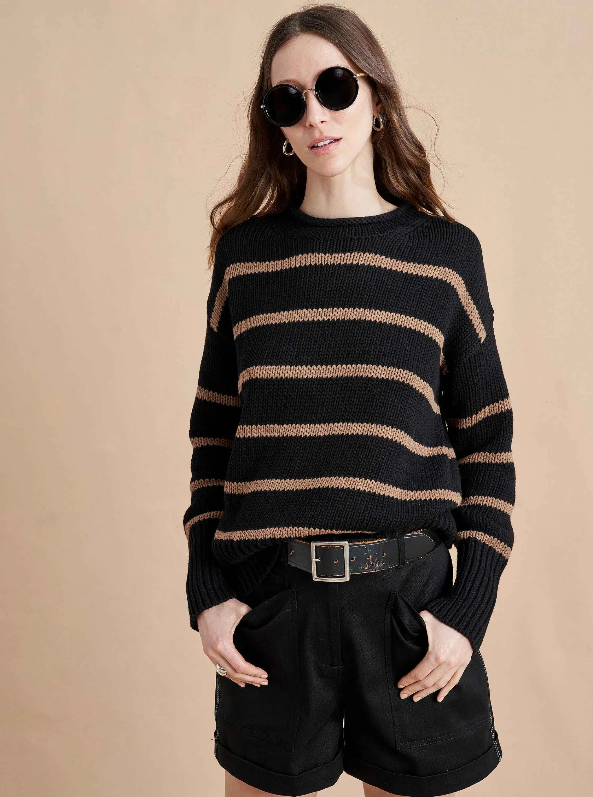 La Ligne Sweaters*Marina Sweater Black/Tan