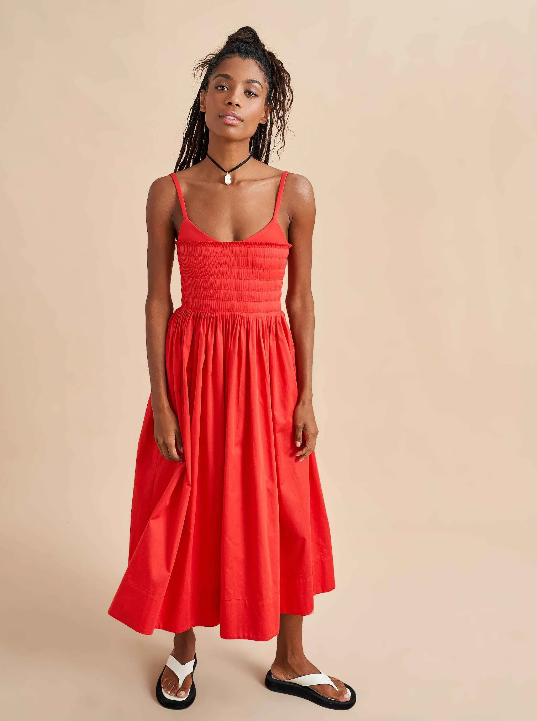 La Ligne Midi Dresses*Devon Dress Poppy