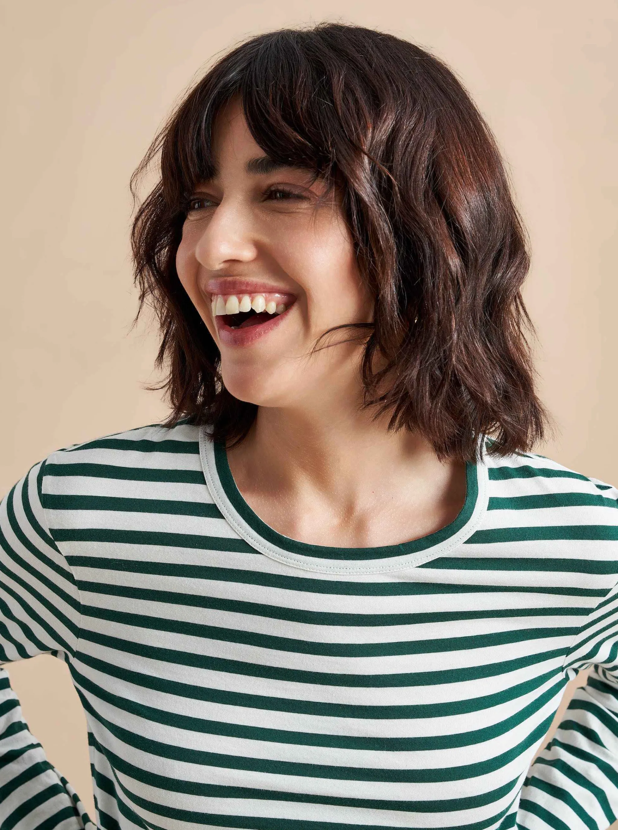 La Ligne Tees*Striped Meredith Tee Cream/Hunter