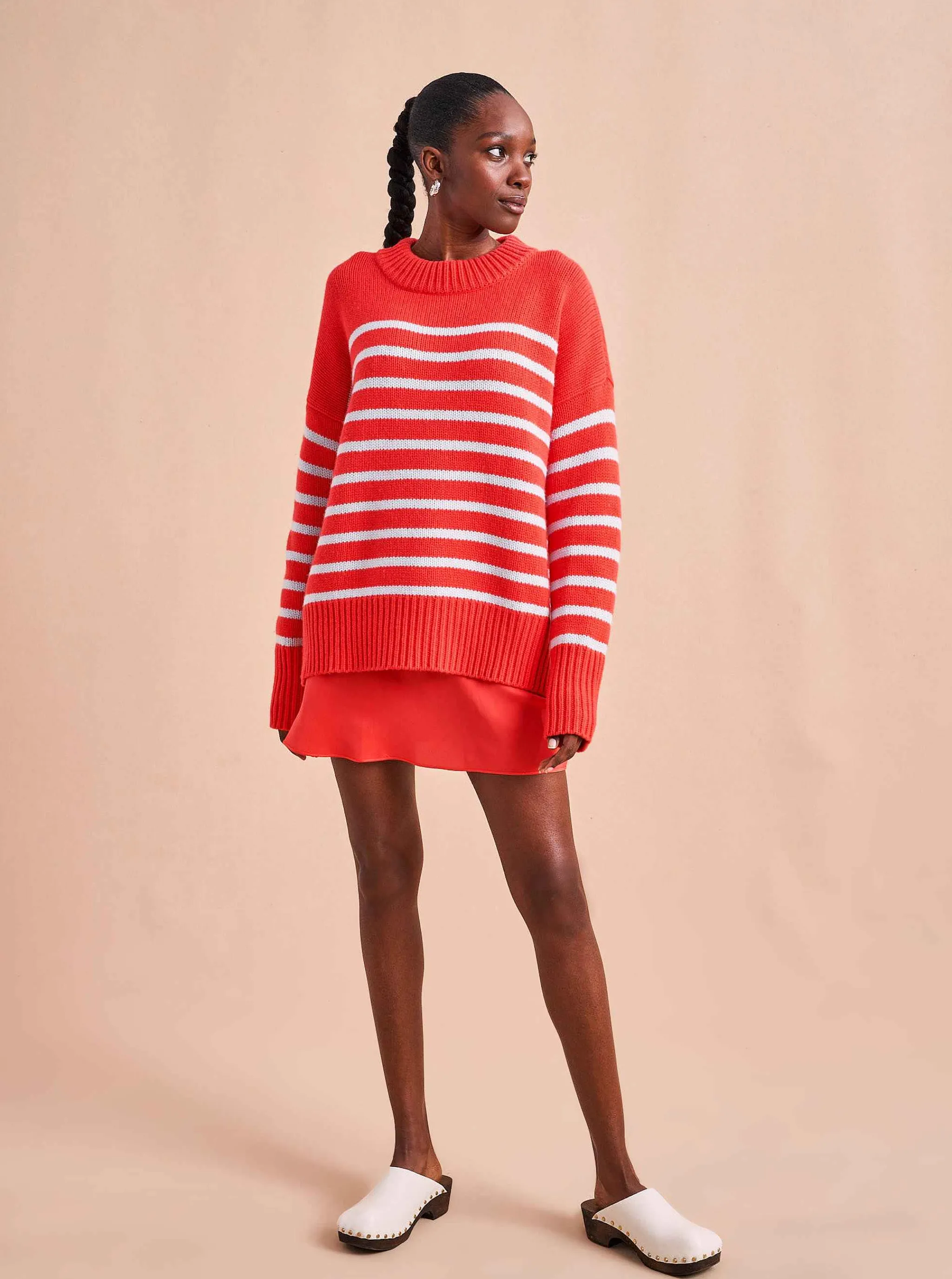 La Ligne Sweaters*Marin Sweater Coral/Periwinkle