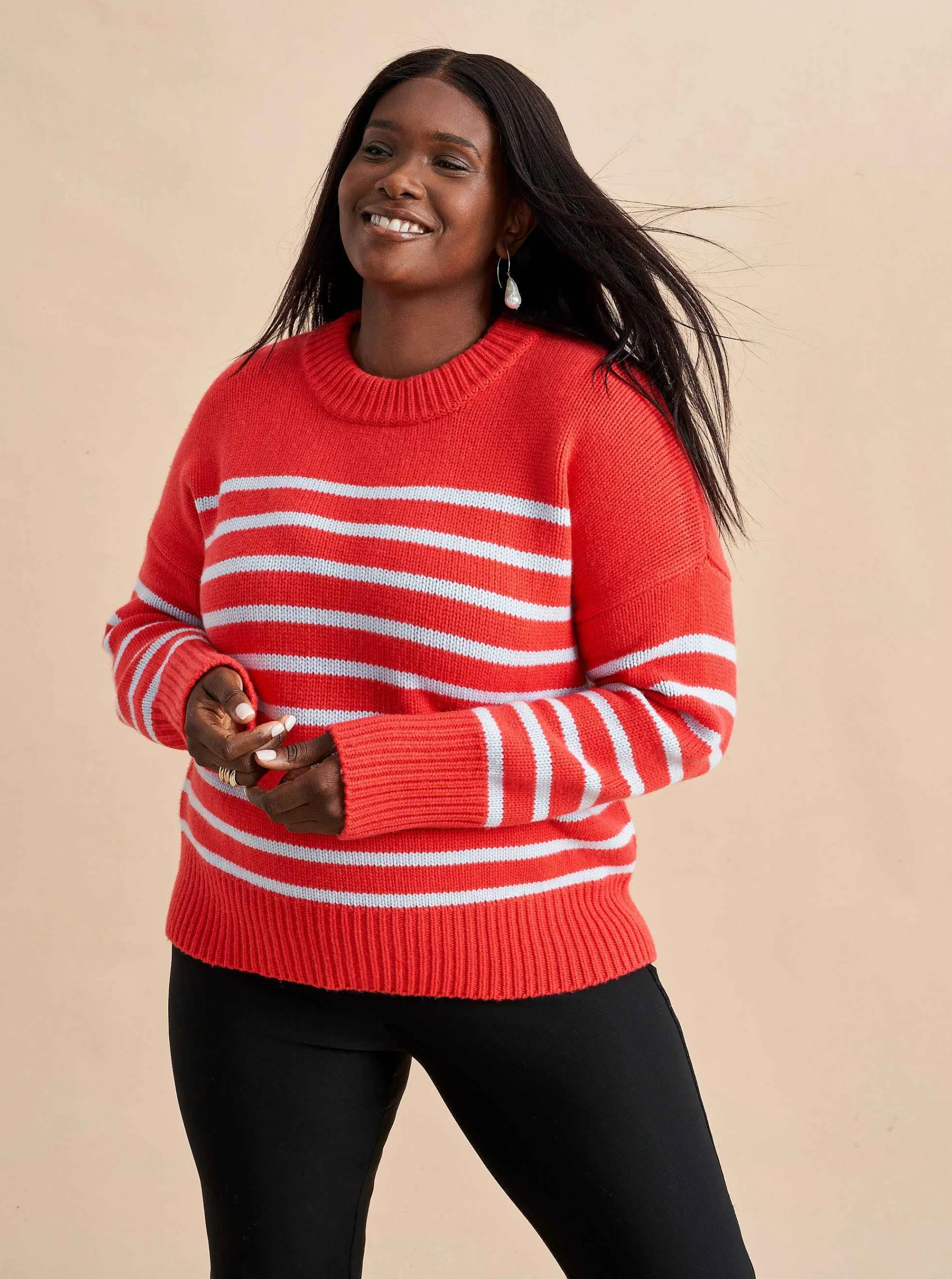 La Ligne Sweaters*Marin Sweater Coral/Periwinkle