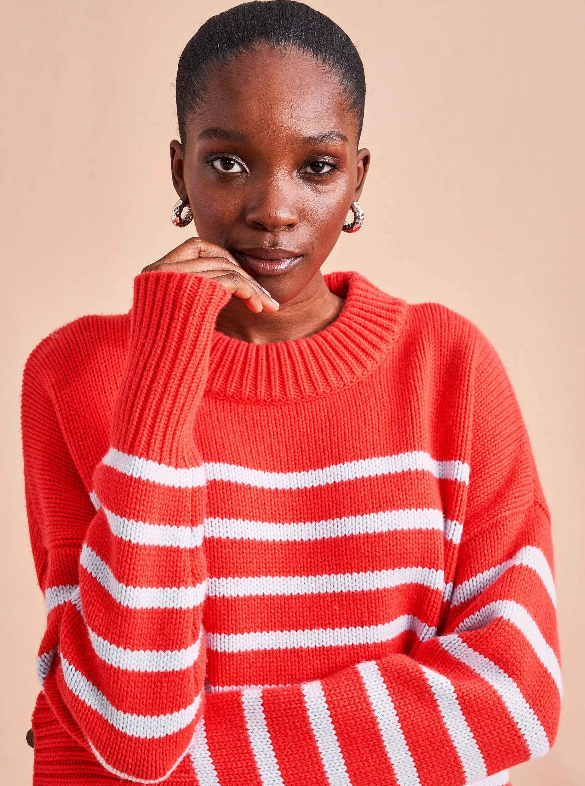 La Ligne Sweaters*Marin Sweater Coral/Periwinkle