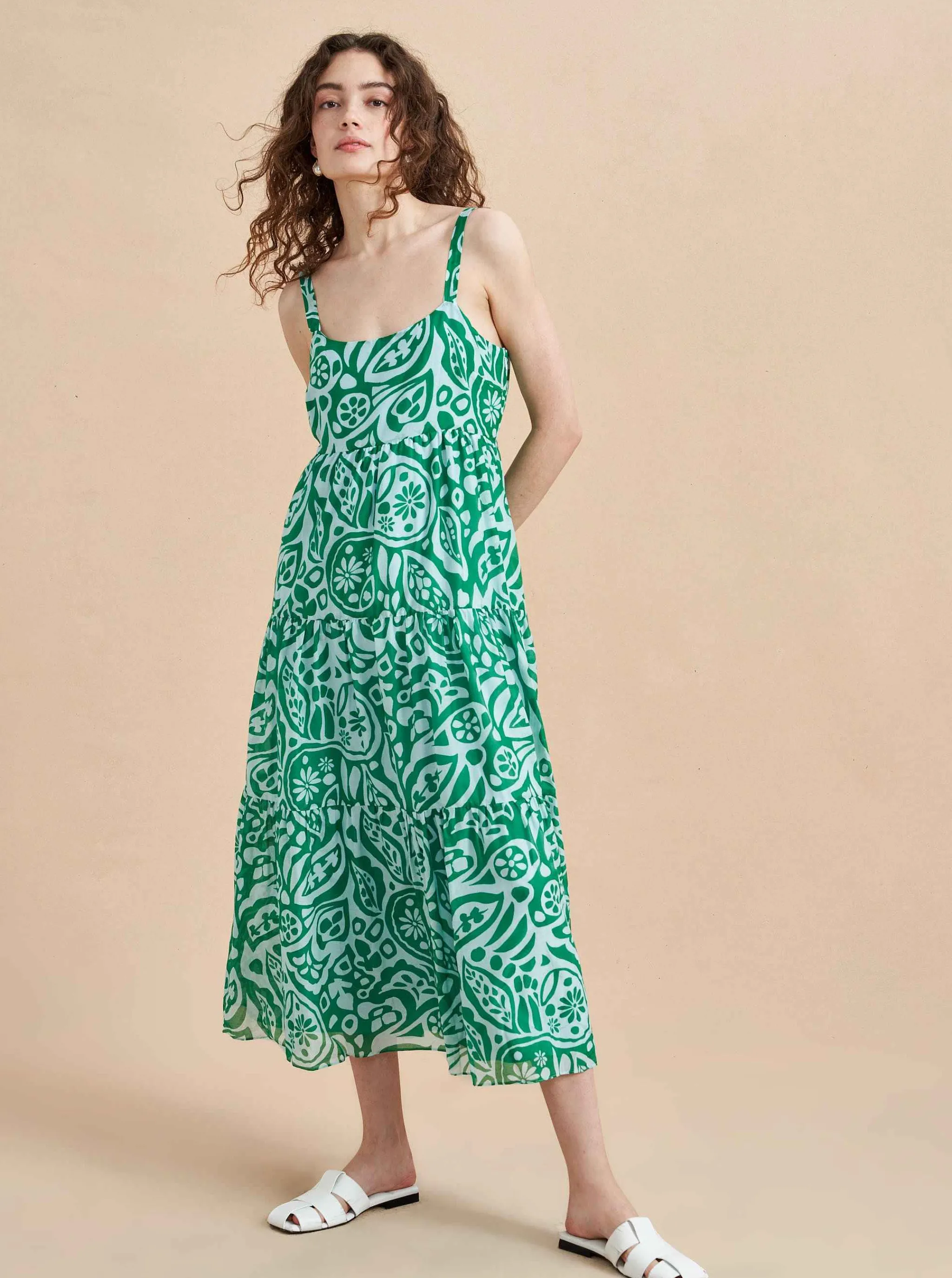 La Ligne Midi Dresses*Melisa Dress Pale-Blue/Kelly-Green