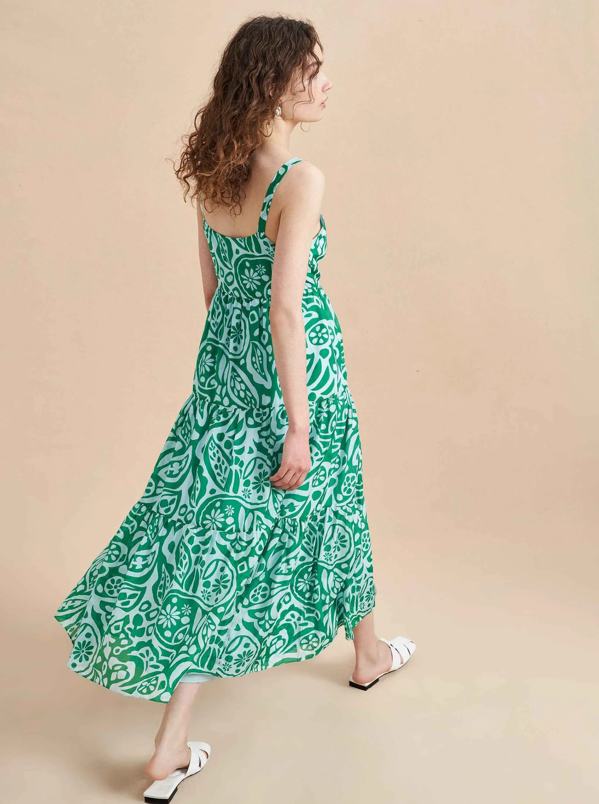 La Ligne Midi Dresses*Melisa Dress Pale-Blue/Kelly-Green