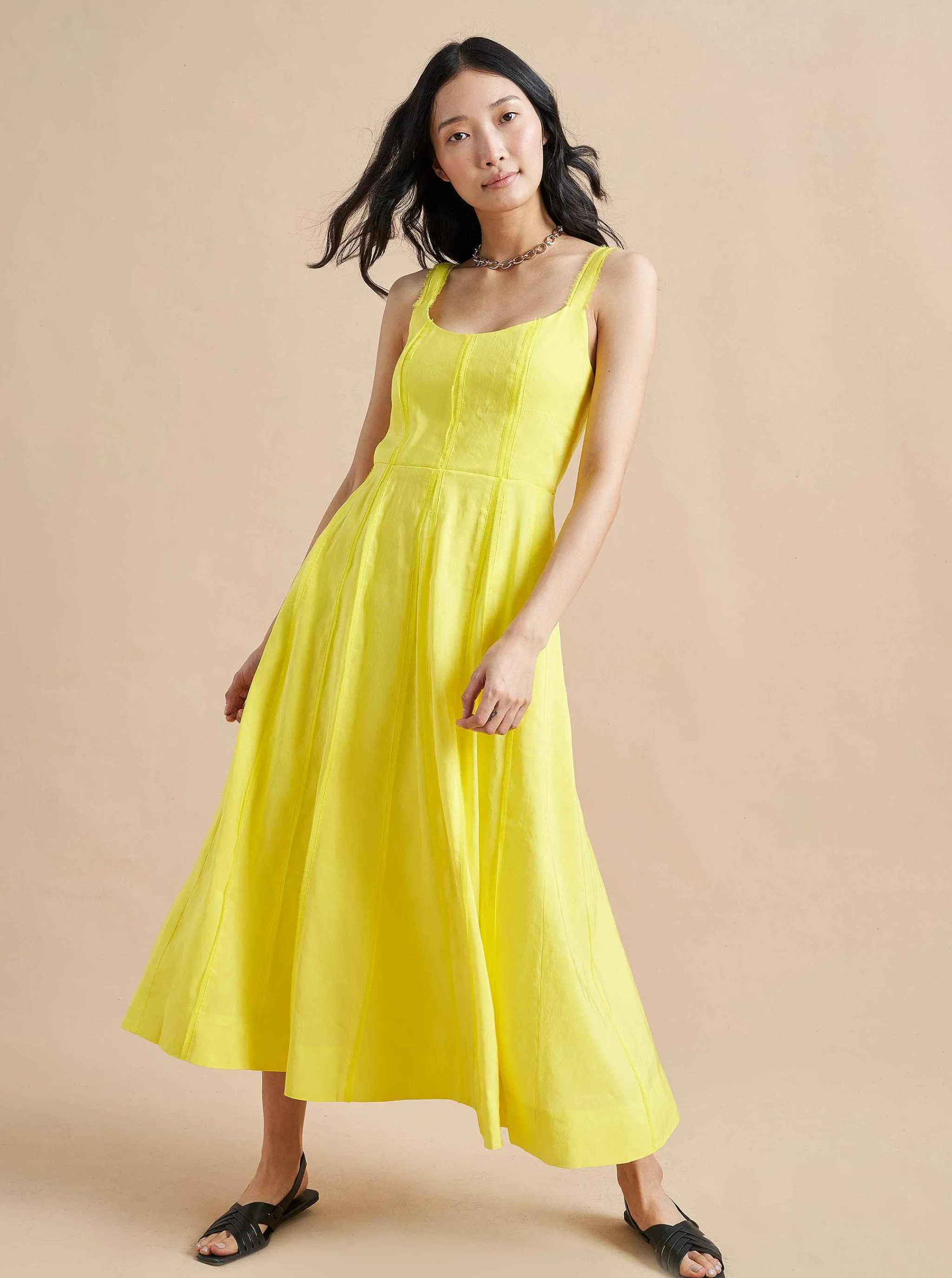 La Ligne Midi Dresses*Georgia Dress Lemon