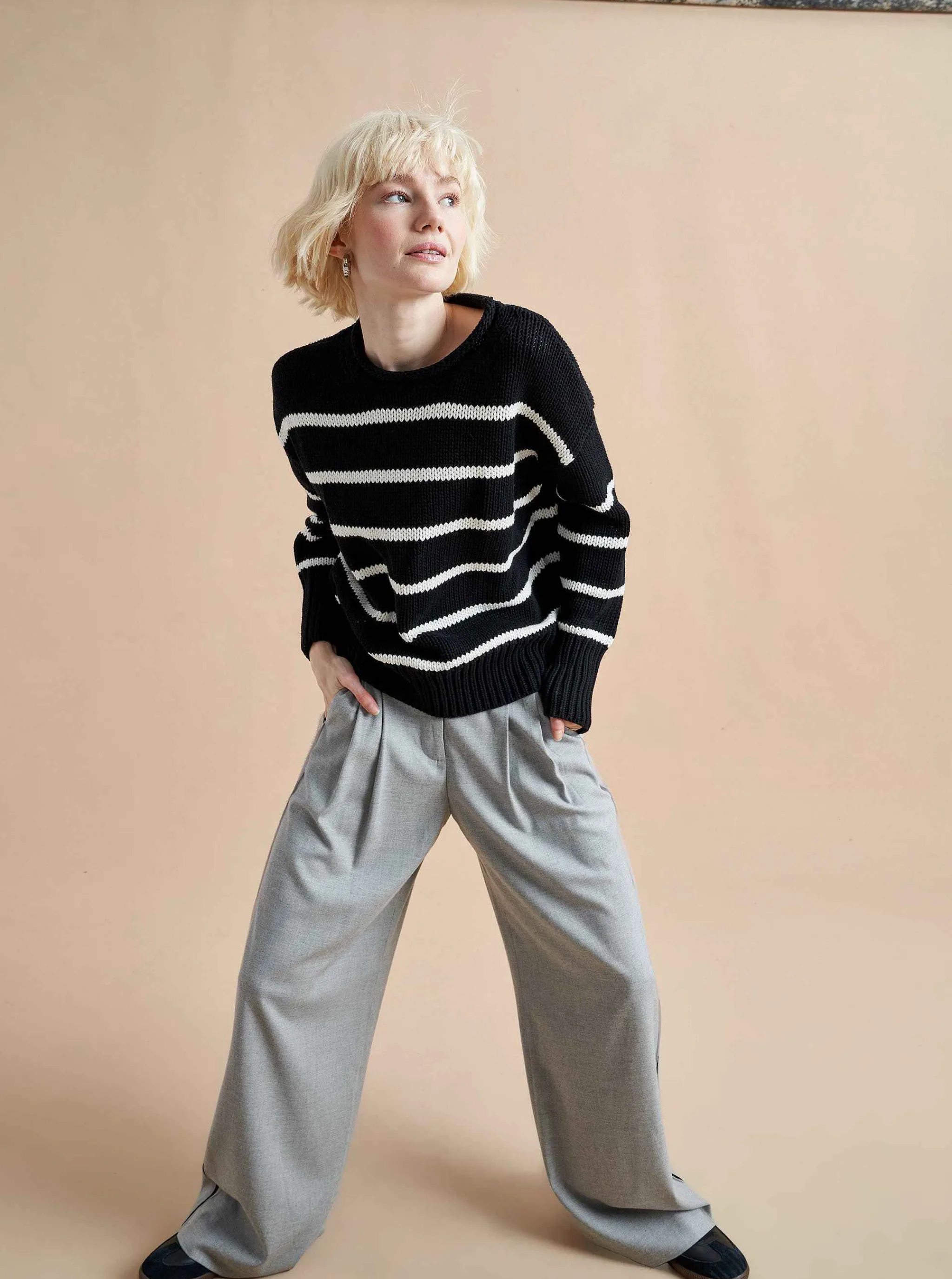 La Ligne Sweaters*Marina Sweater Black/White