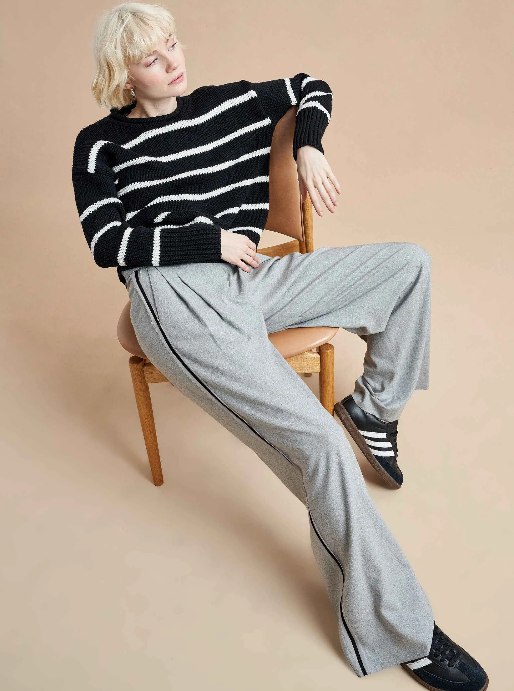 La Ligne Sweaters*Marina Sweater Black/White