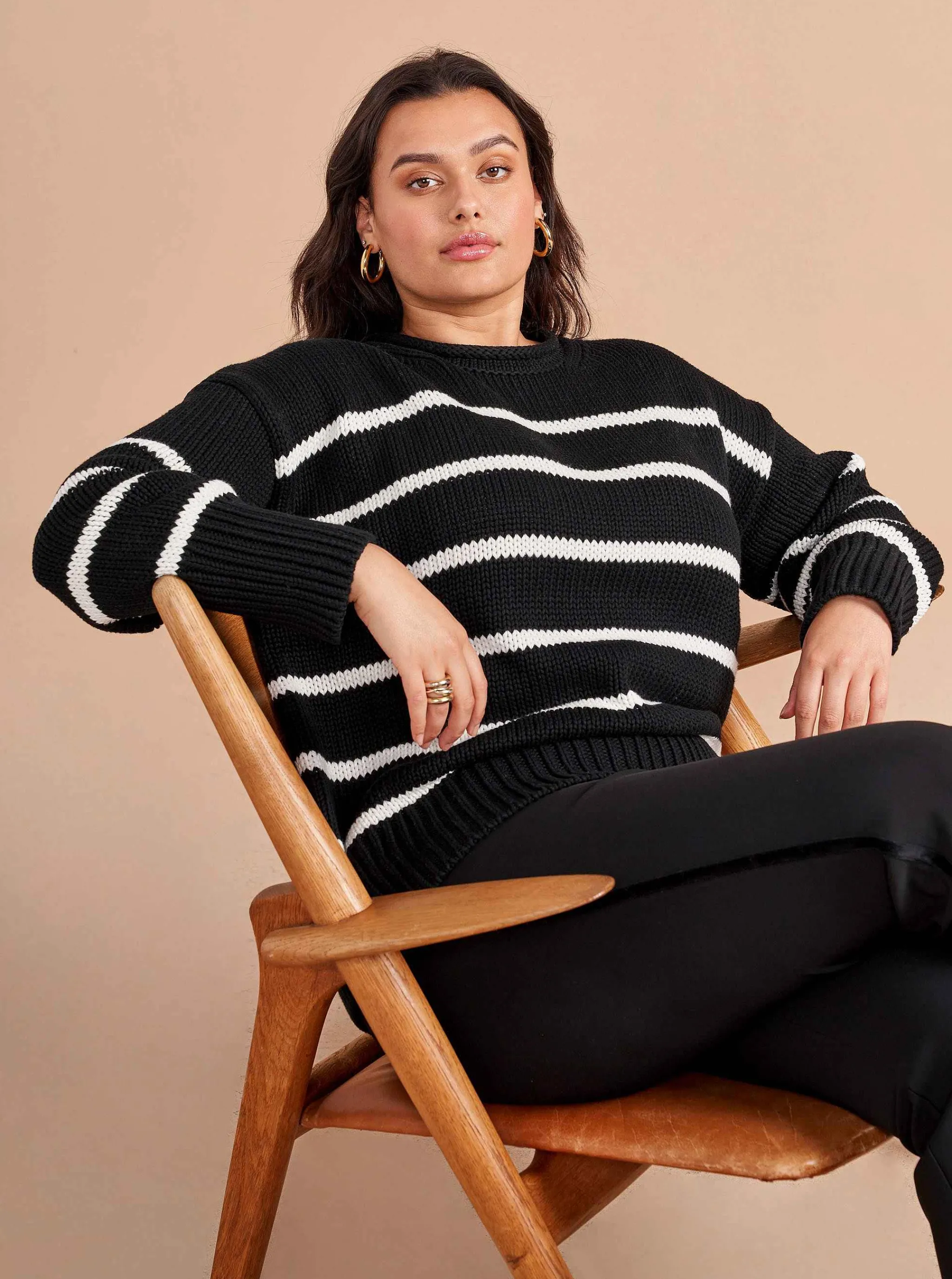 La Ligne Sweaters*Marina Sweater Black/White