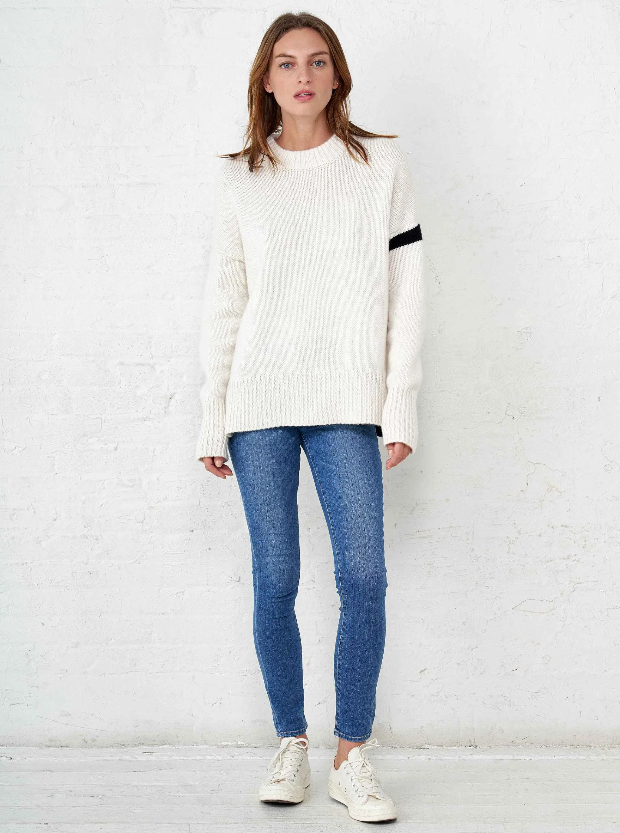 La Ligne Sweaters*Varsity Sweater Cream