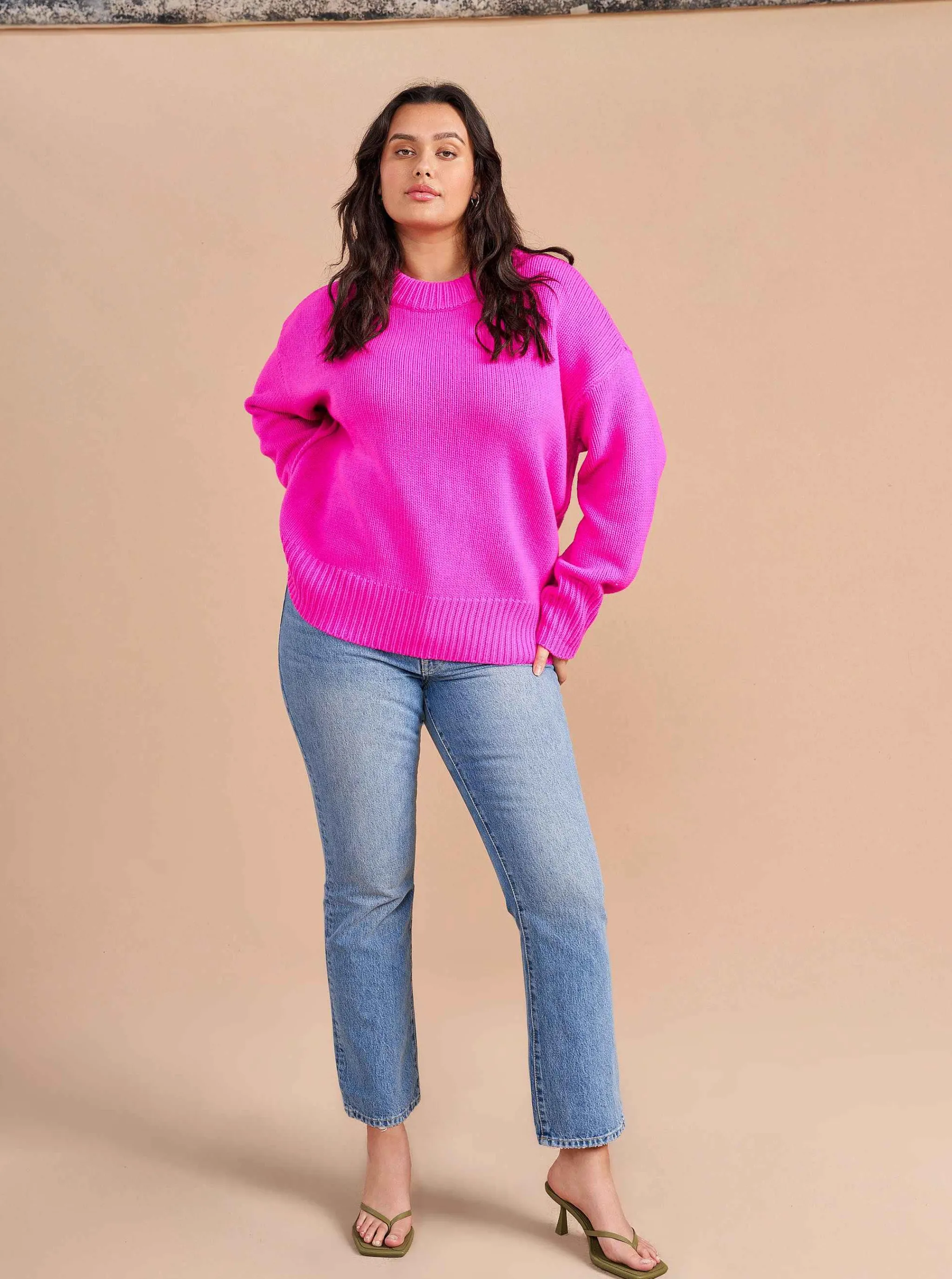 La Ligne Sweaters*Solid Marin Sweater Fuchsia