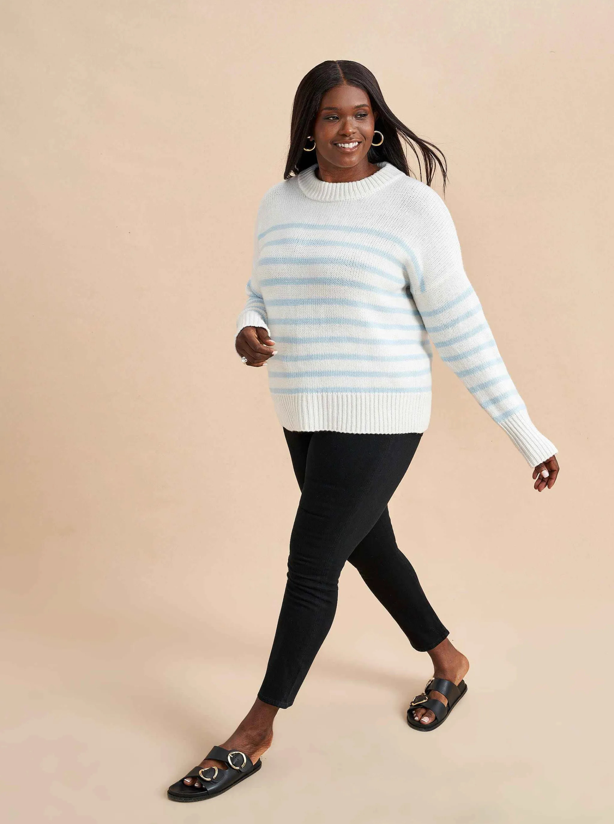 La Ligne Sweaters*Marin Sweater Cream/Periwinkle
