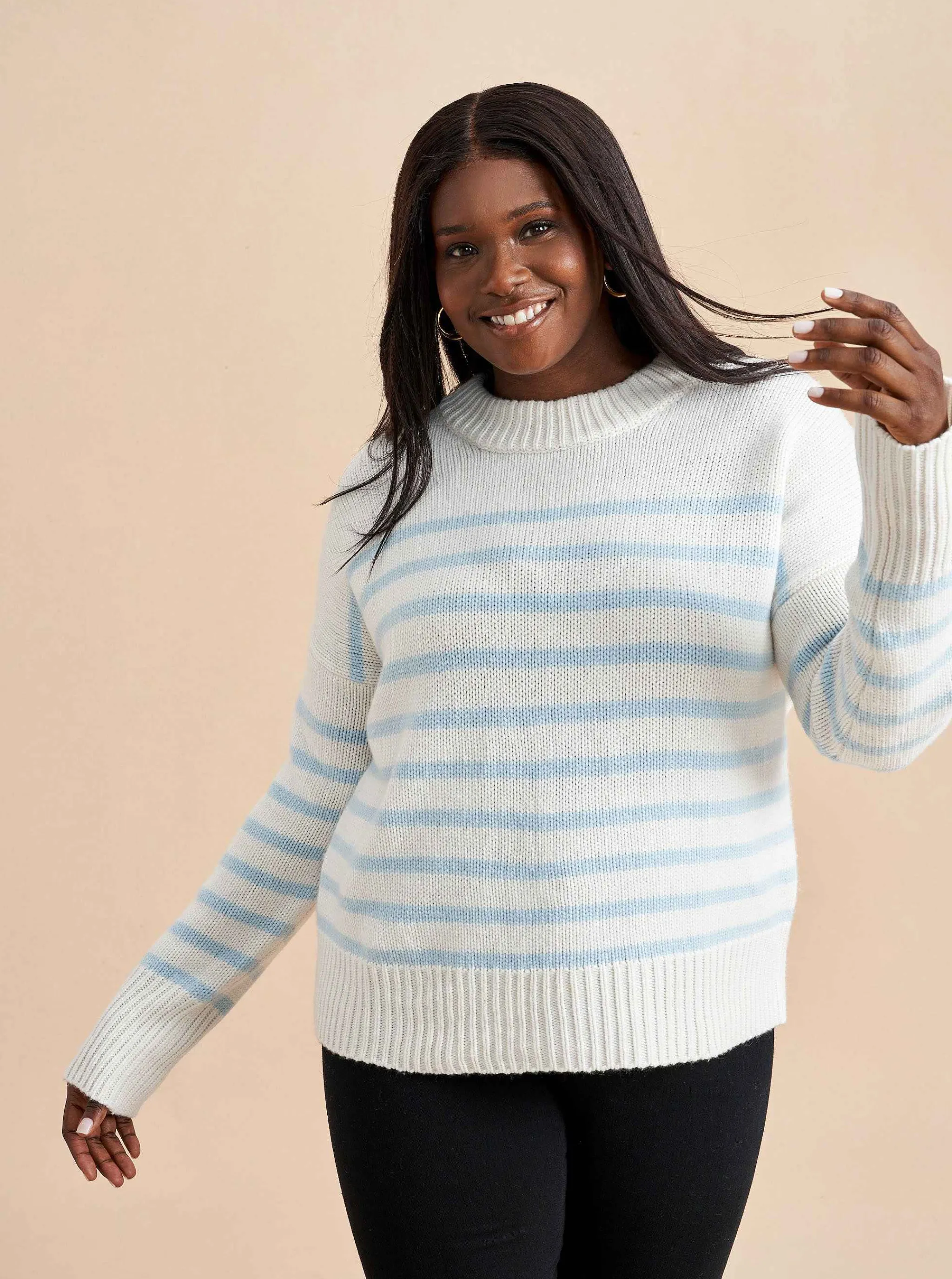 La Ligne Sweaters*Marin Sweater Cream/Periwinkle