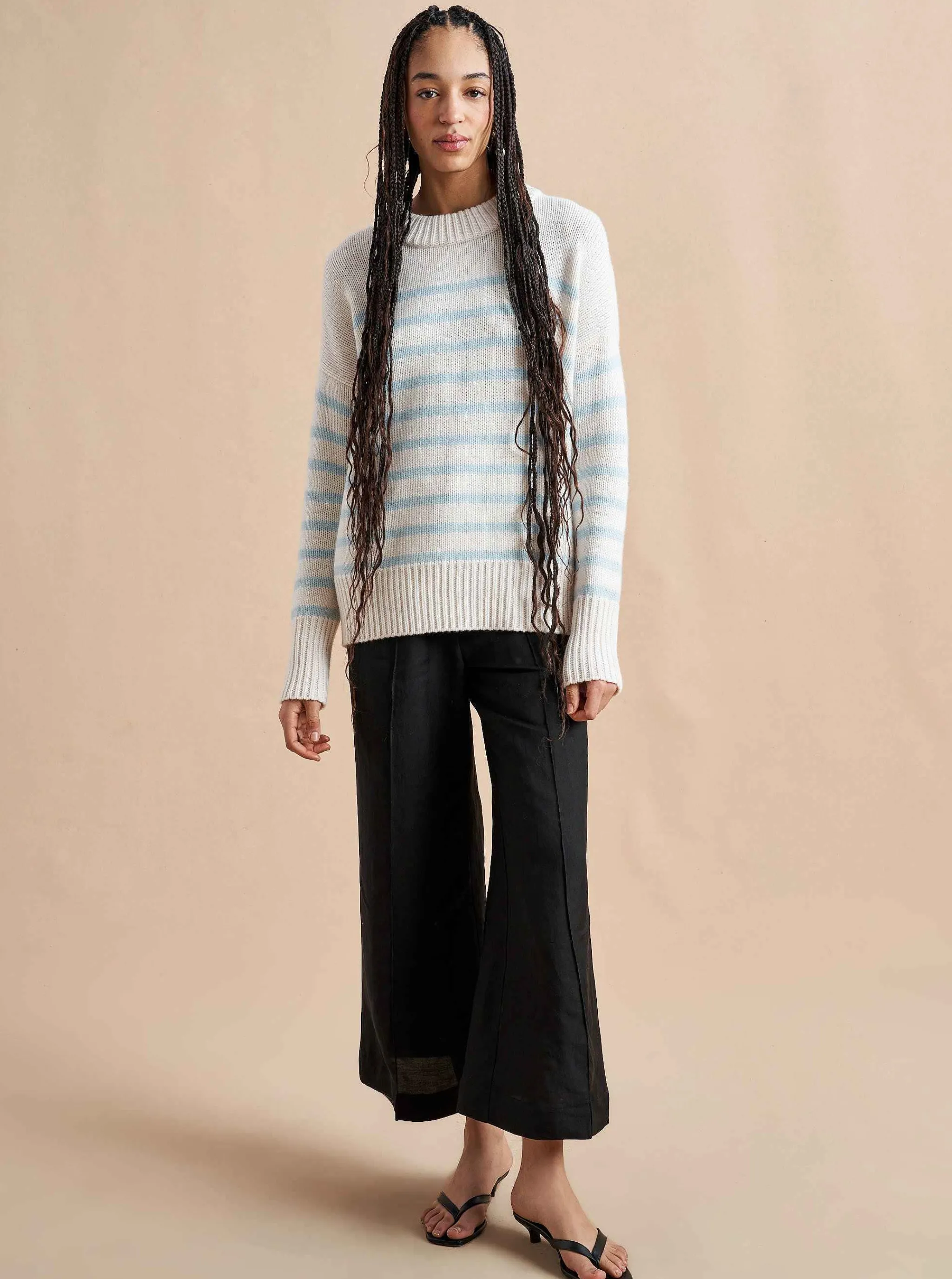 La Ligne Sweaters*Marin Sweater Cream/Periwinkle