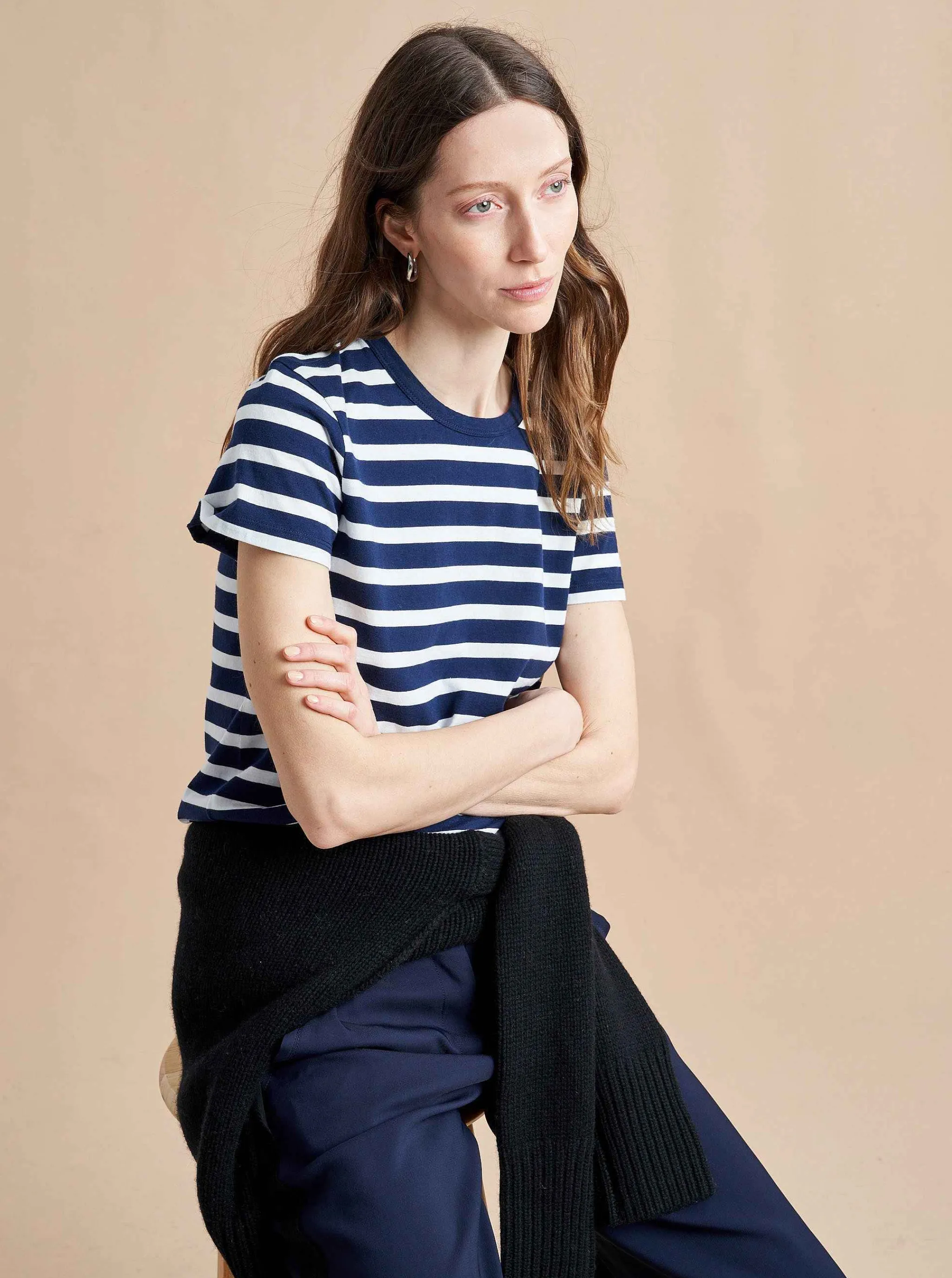 La Ligne Tees*Rickie Tee Navy/White