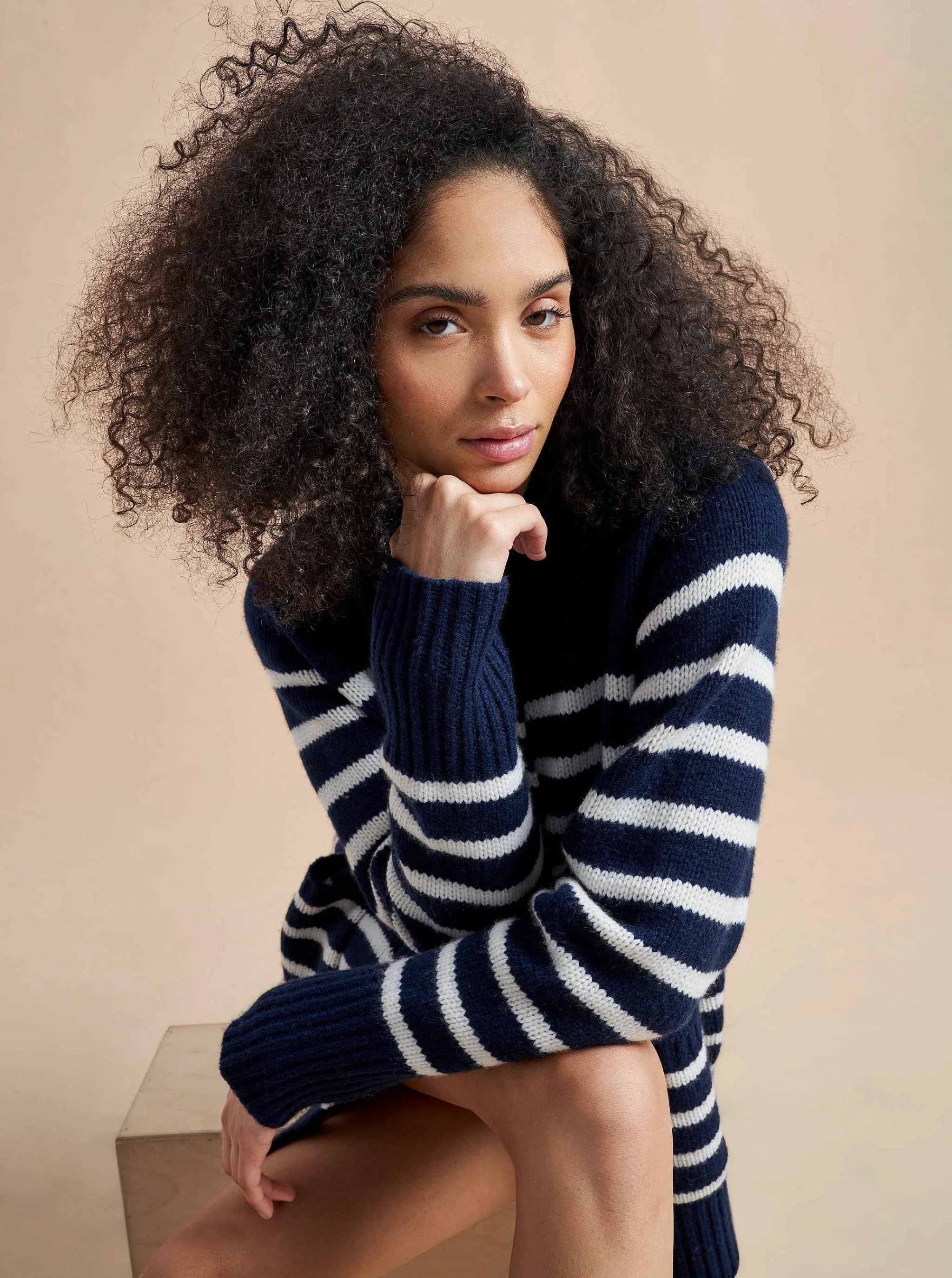 La Ligne Cardigans*Marin Cardigan Navy/Cream